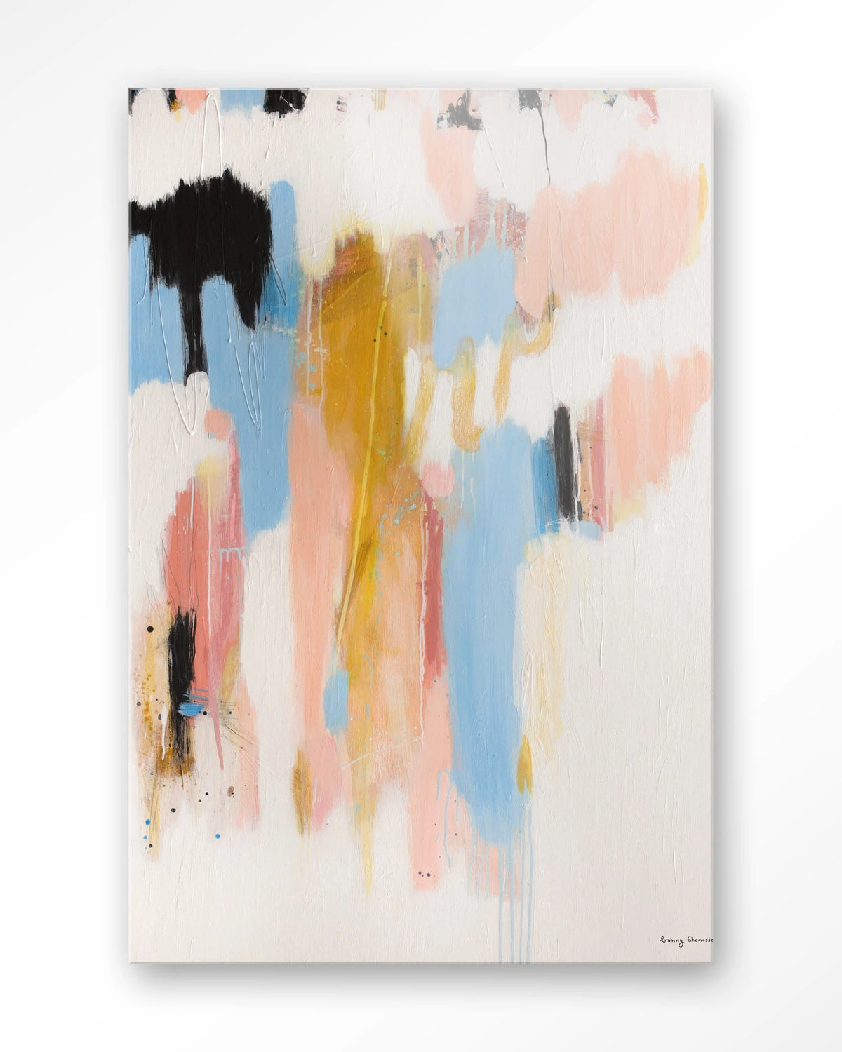 Better Days – abstract in pastelroze en blauw – Glas – Blinde montage