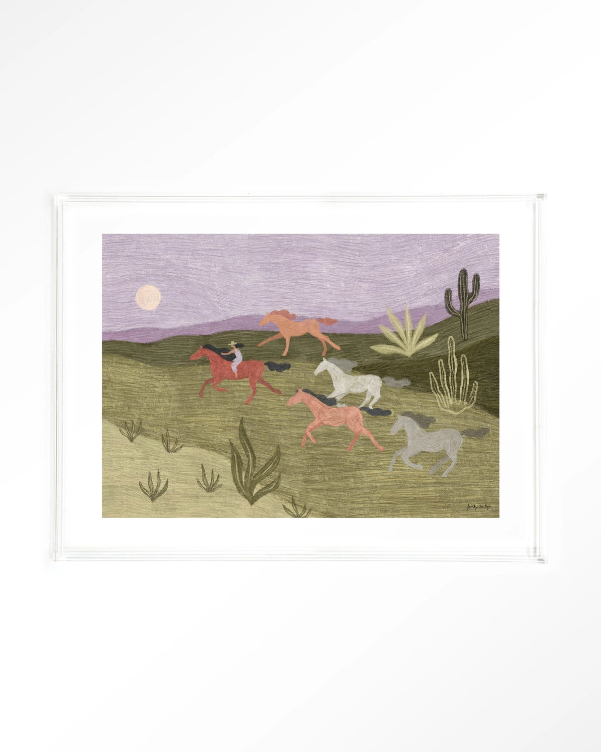 Running Horses – rennende paarden in woestijn – Art print – Acryl doorzichtig