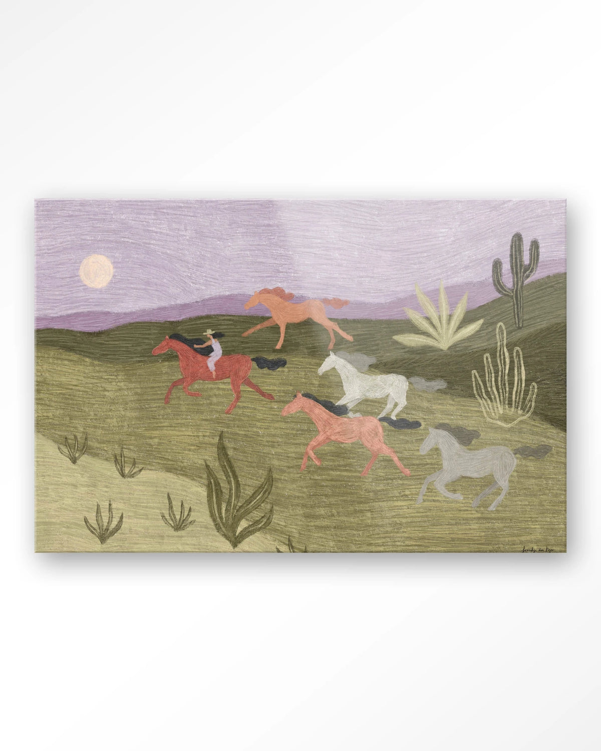 Running Horses – rennende paarden in woestijn – Glas – Blinde montage