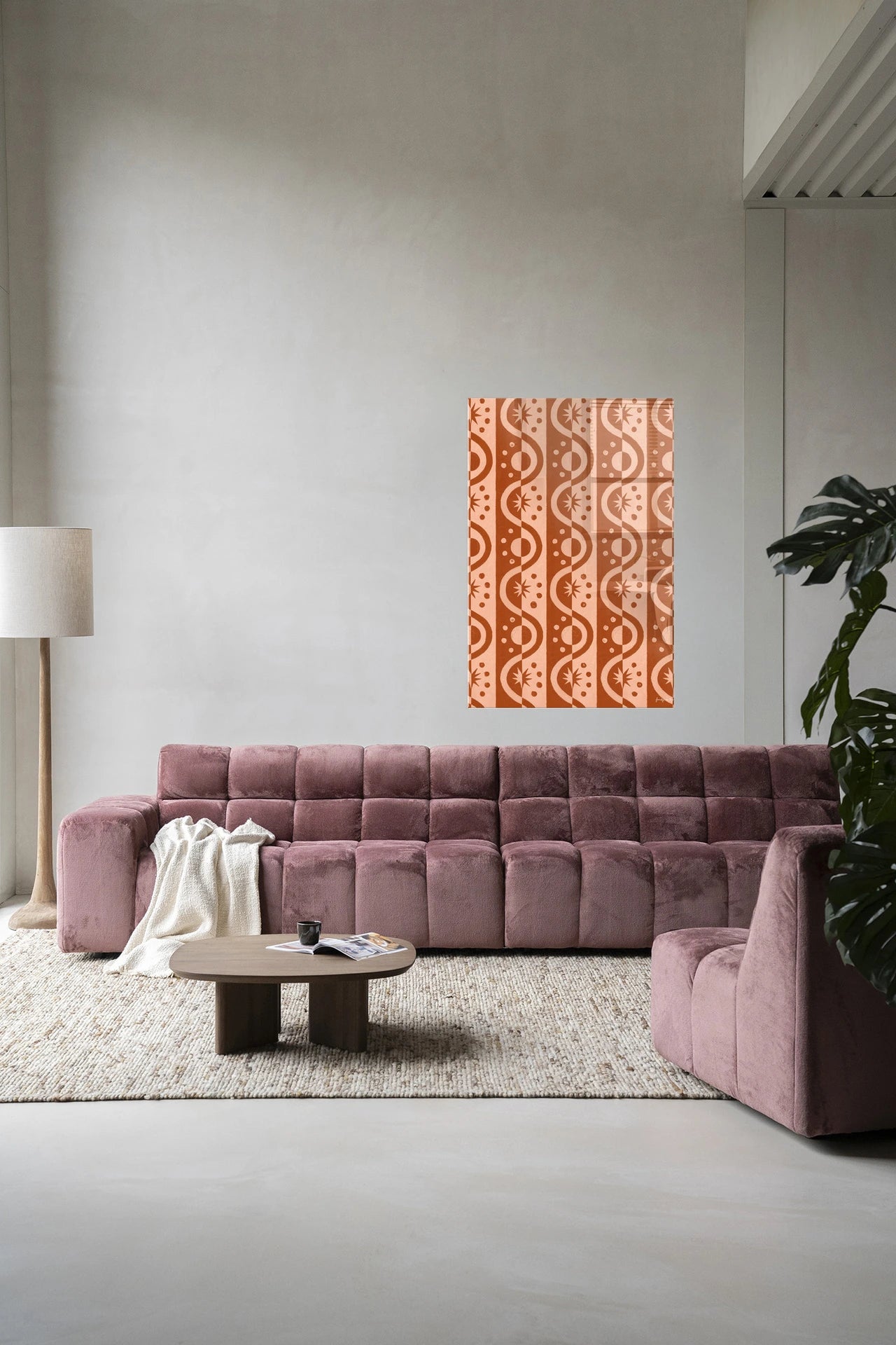 Moon Blockprint – Glasschilderij