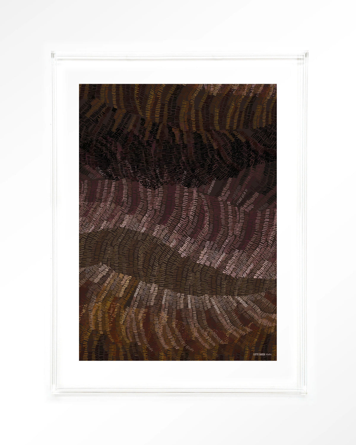 Olanan – abstract structuur in bruintinten – Art print – Acryl doorzichtig
