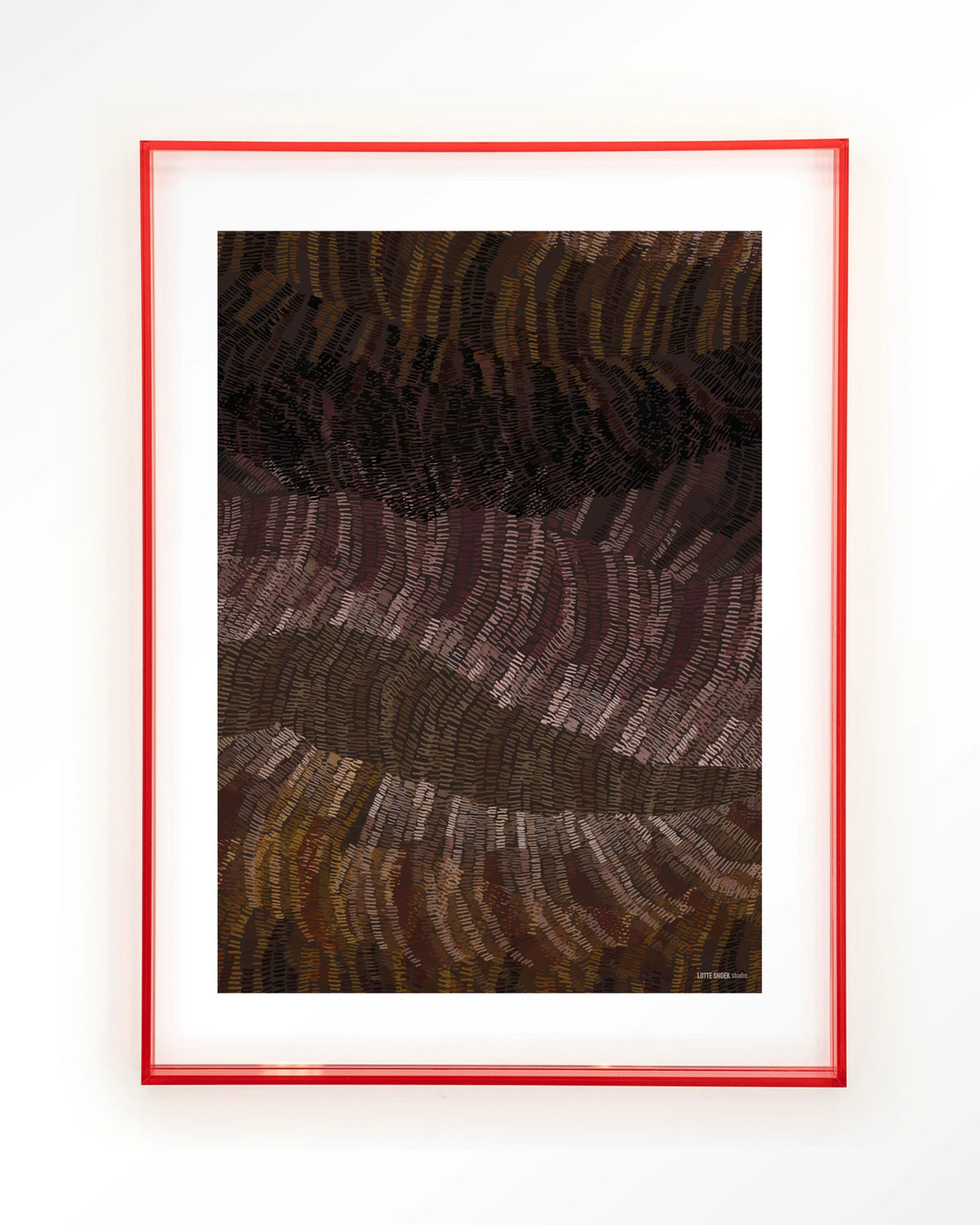 Olanan – abstract structuur in bruintinten – Art print – Acryl roze