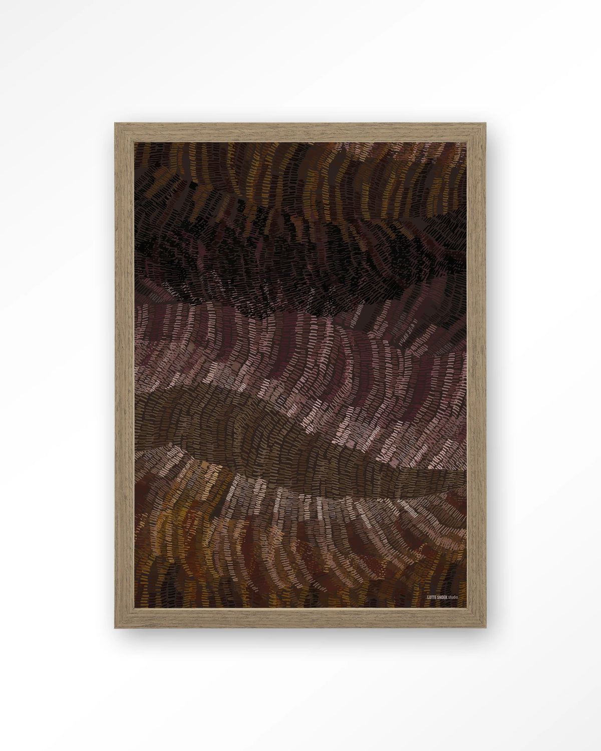 Olanan – abstract structuur in bruintinten – Art print – Hout bruin