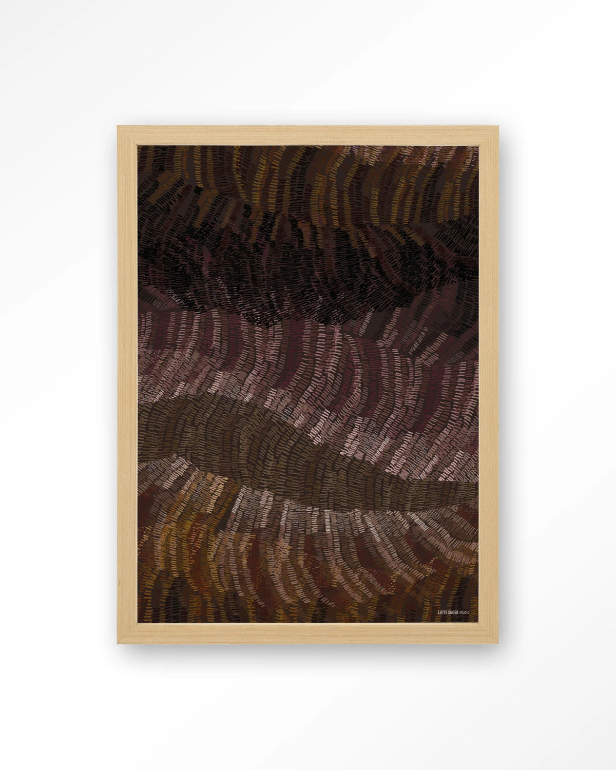 Olanan – abstract structuur in bruintinten – Art print – Hout naturel