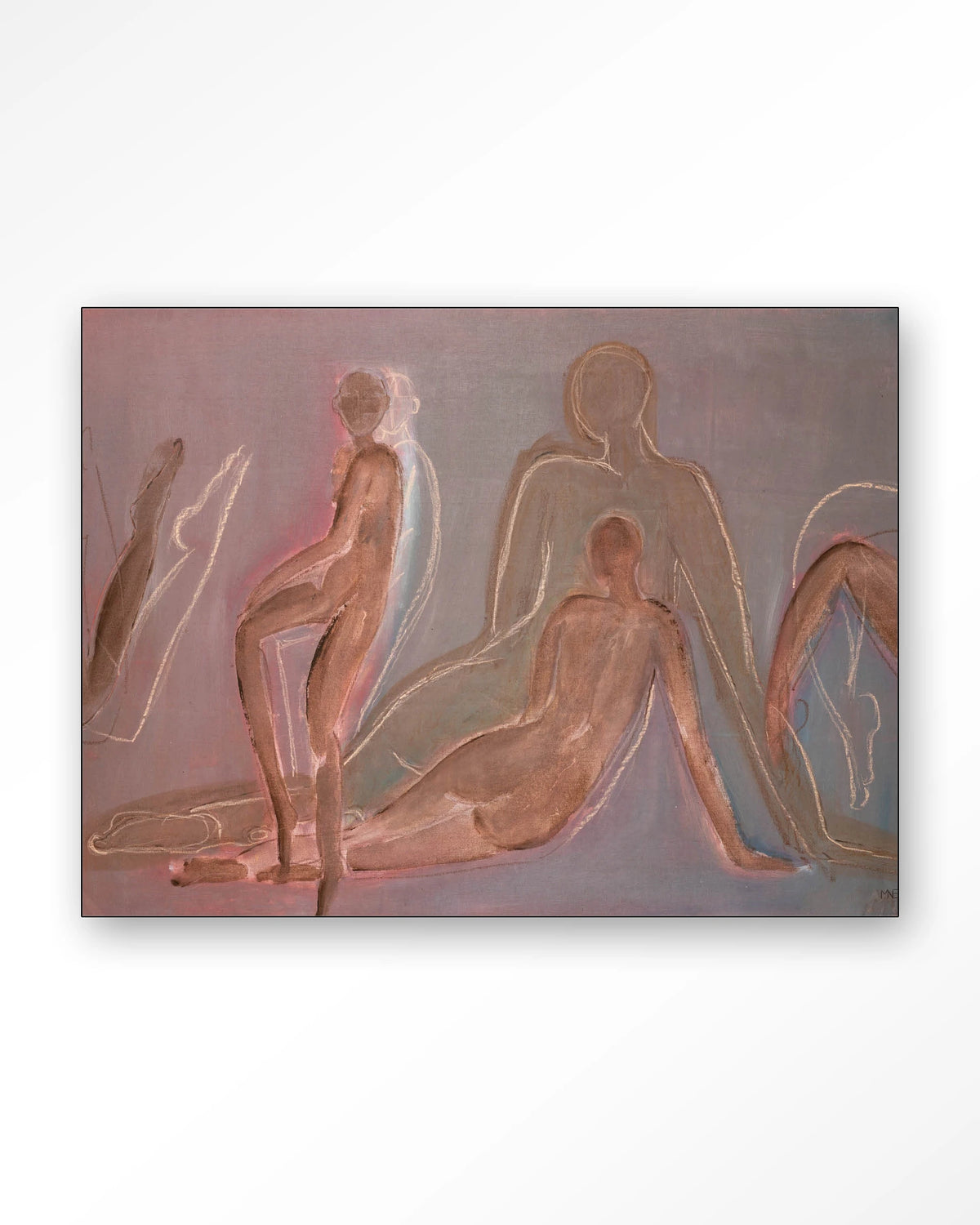 Line of Action Study – figuurstudie van naakten – Wandkleed – Frame – zwart