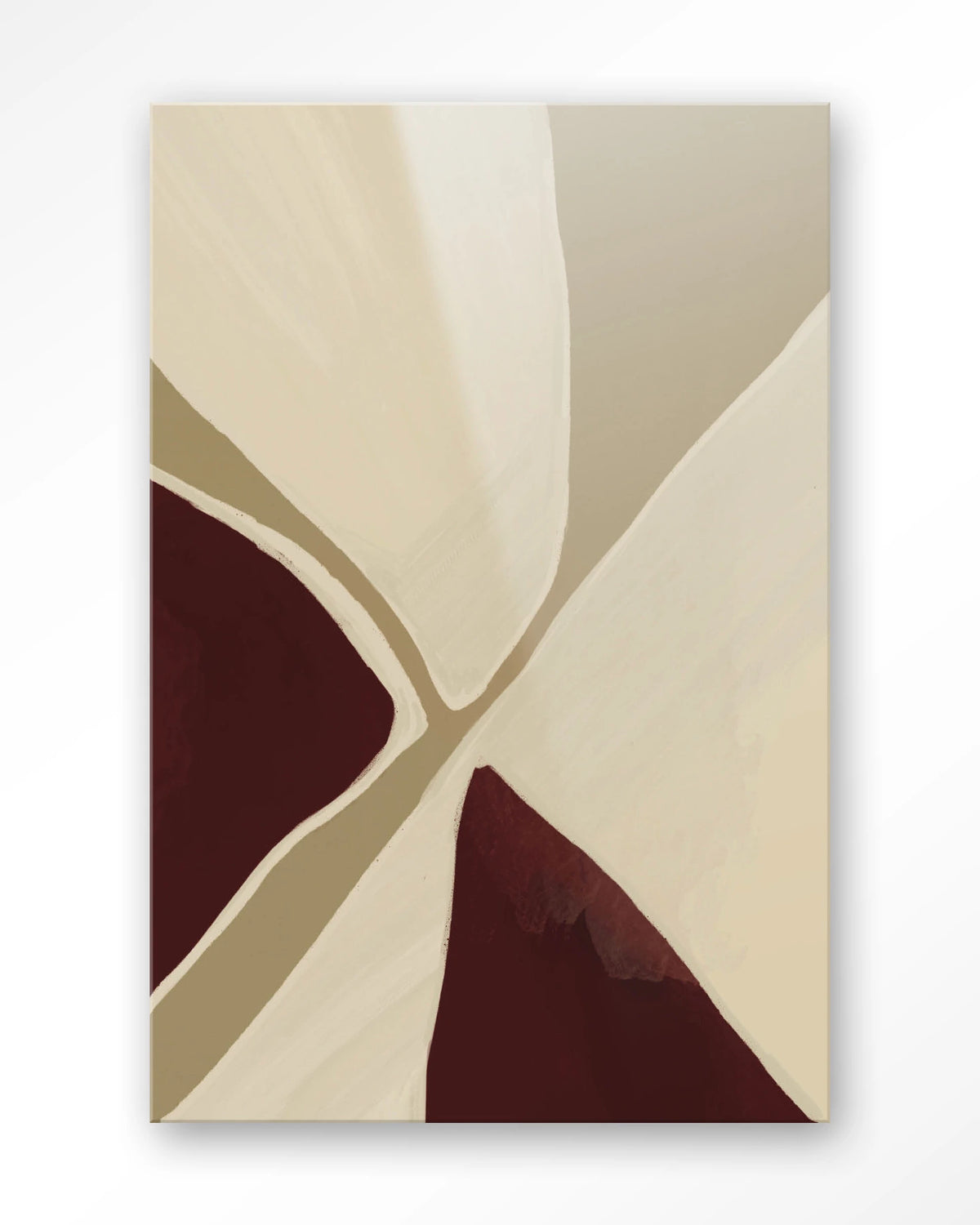 Pandora – abstract in beige en bordeaux – Glas – Blinde montage