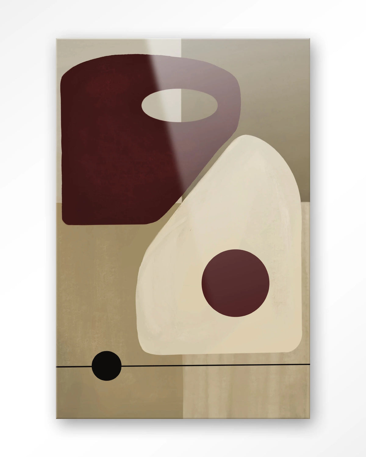 Polished – abstract in beige en bordeaux – Glas – Blinde montage
