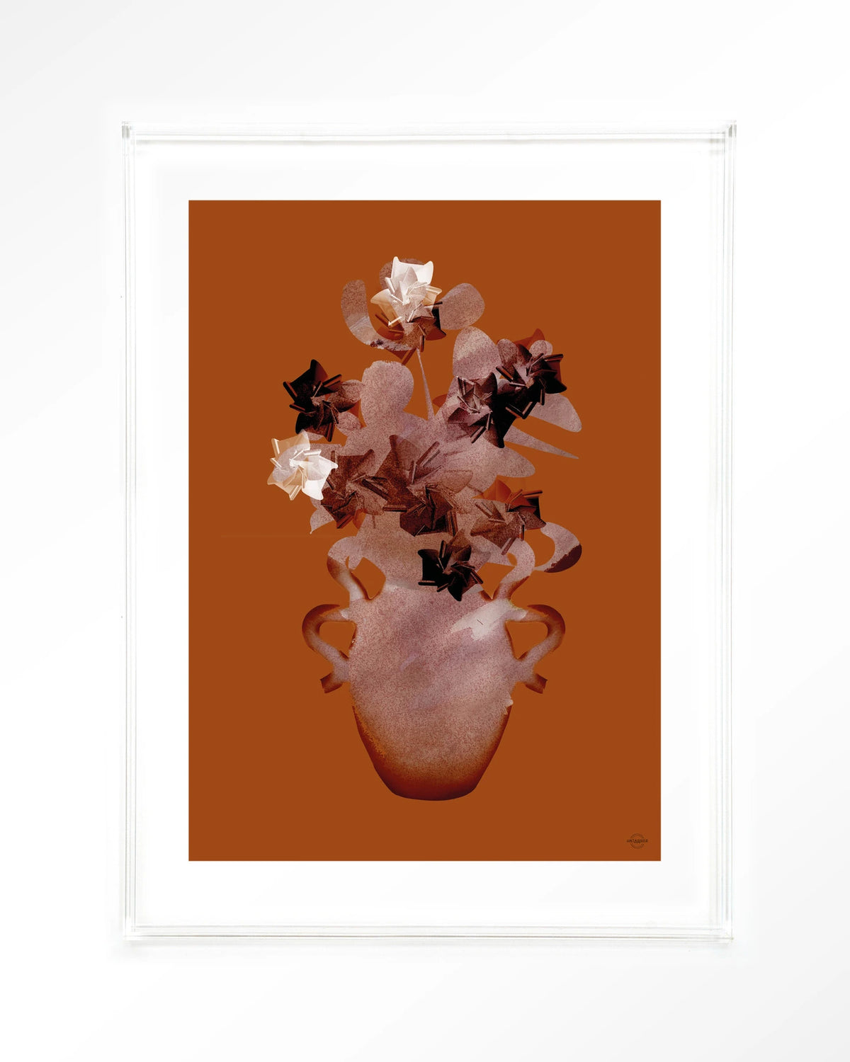 Amphora Flowers – bloemen in terracotta vaas – Art print – Acryl doorzichtig