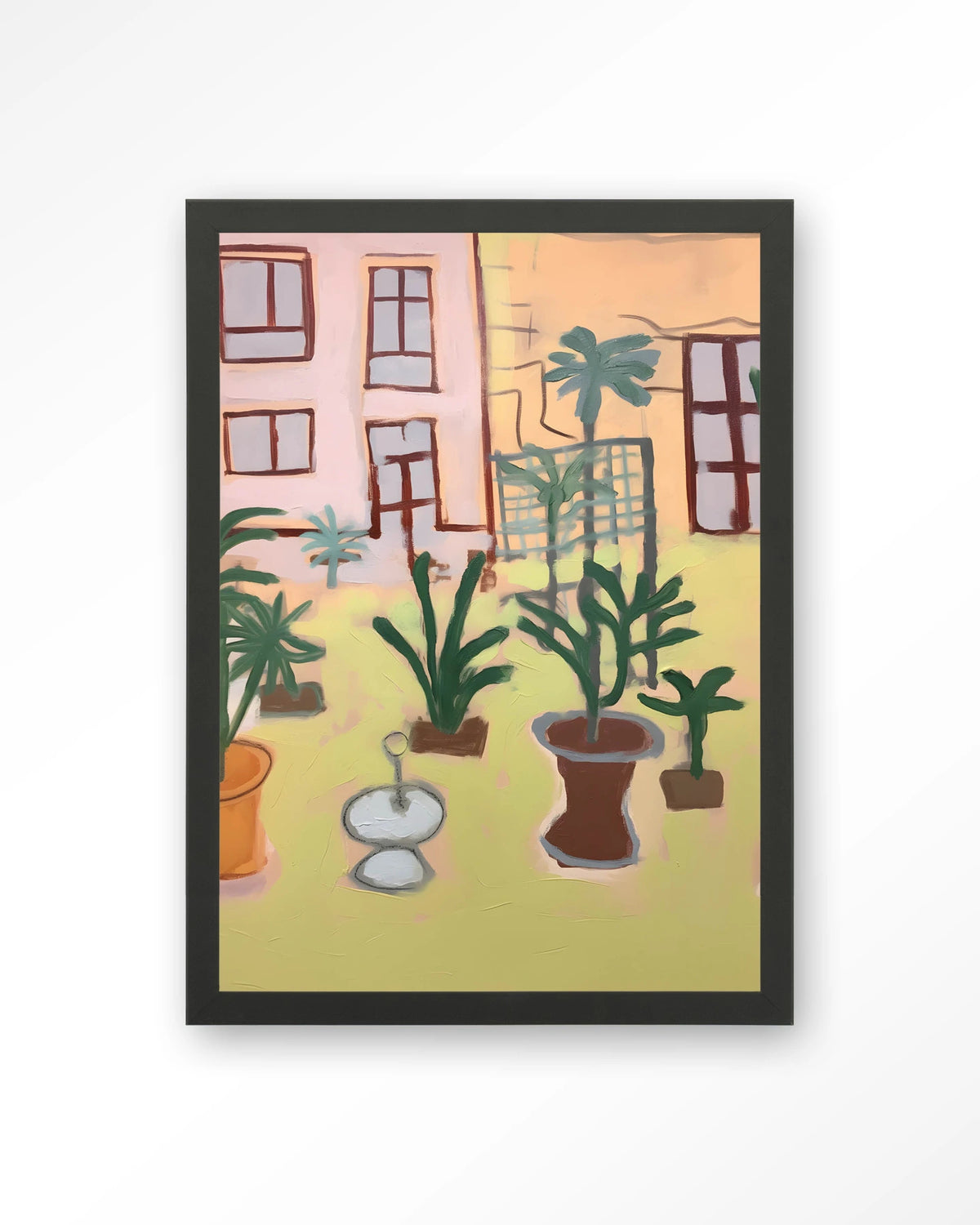 Boa Vista – potplanten in tuin – Art print – Hout zwart