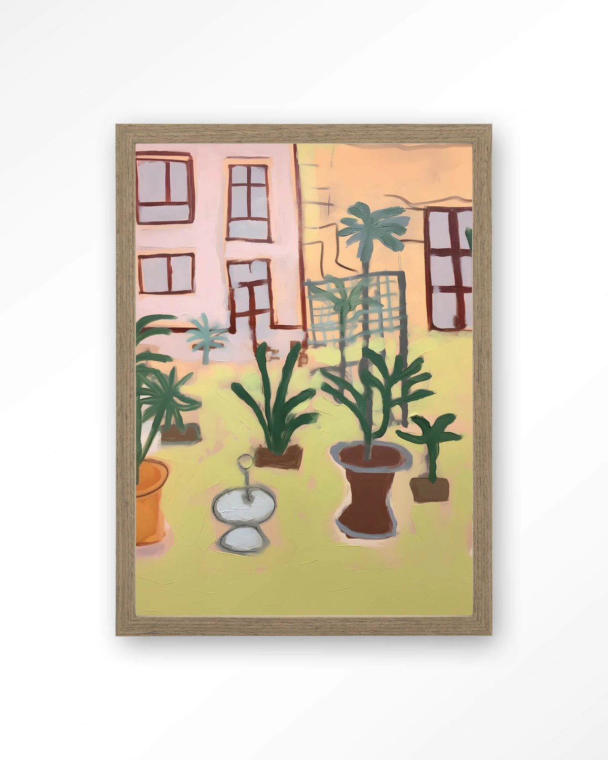 Boa Vista – potplanten in tuin – Art print – Hout bruin