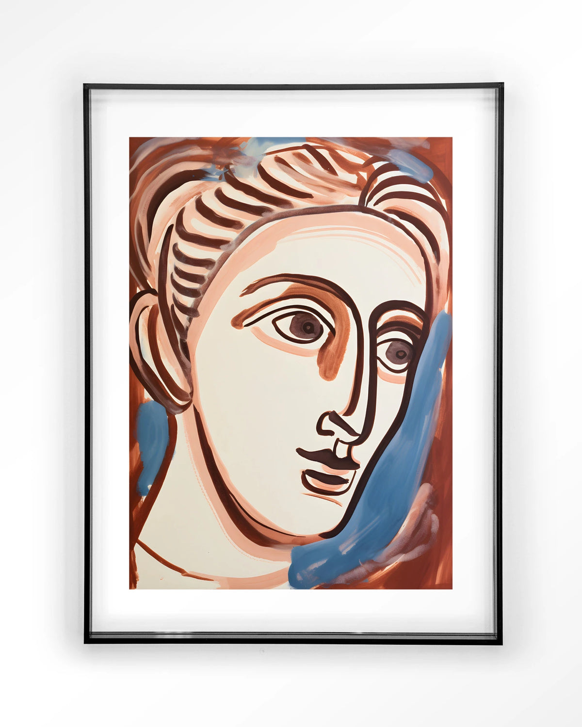 Hera – lijntekening van gezicht – Art print – Acryl zwart