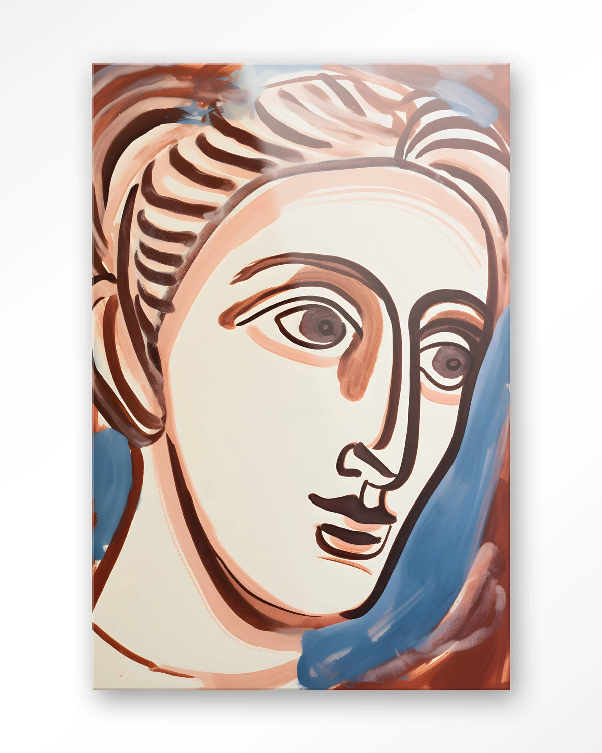 Hera – lijntekening van gezicht – Glas – Blinde montage