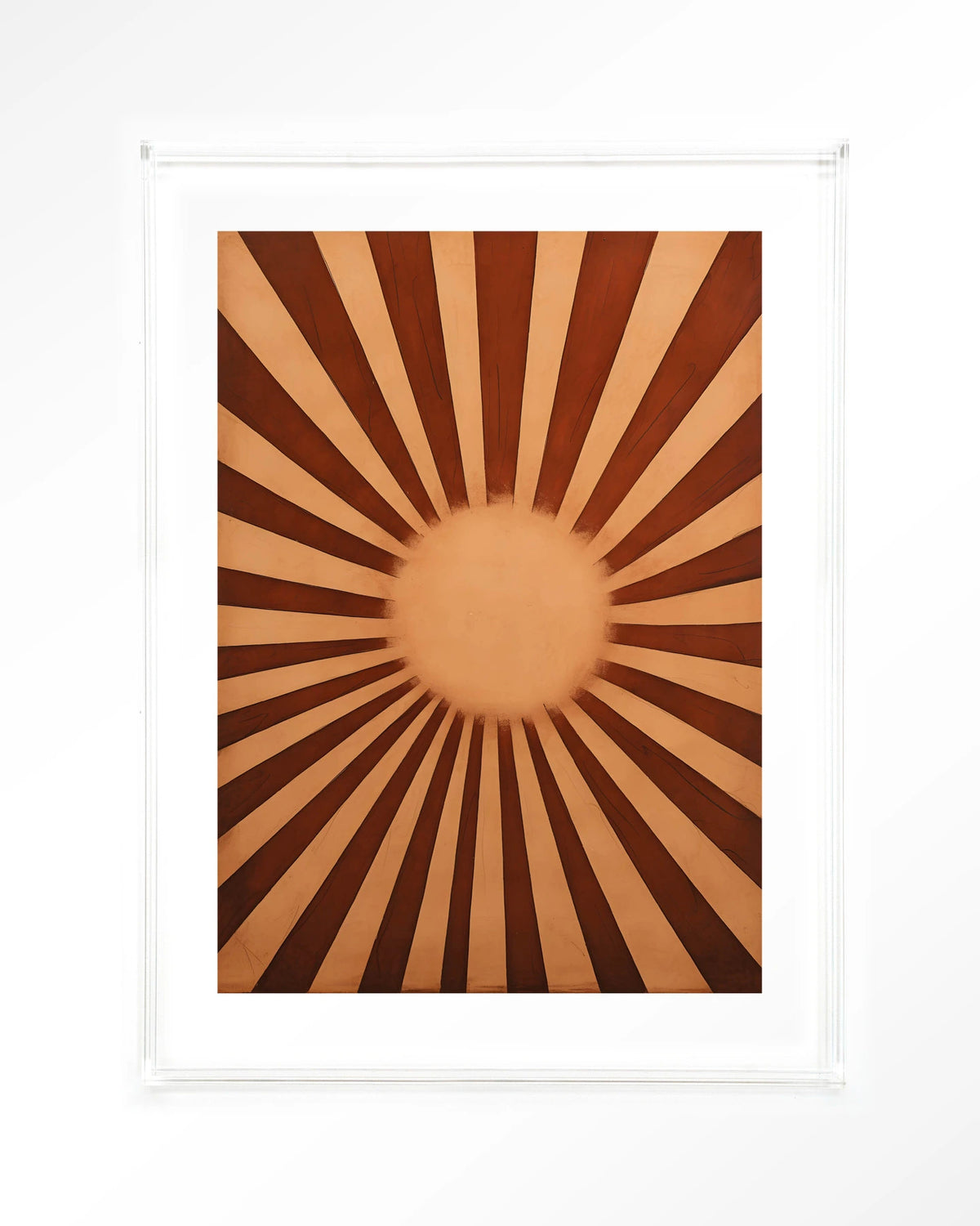 Sunny Side – zonnestralen in bruin – Art print – Acryl doorzichtig