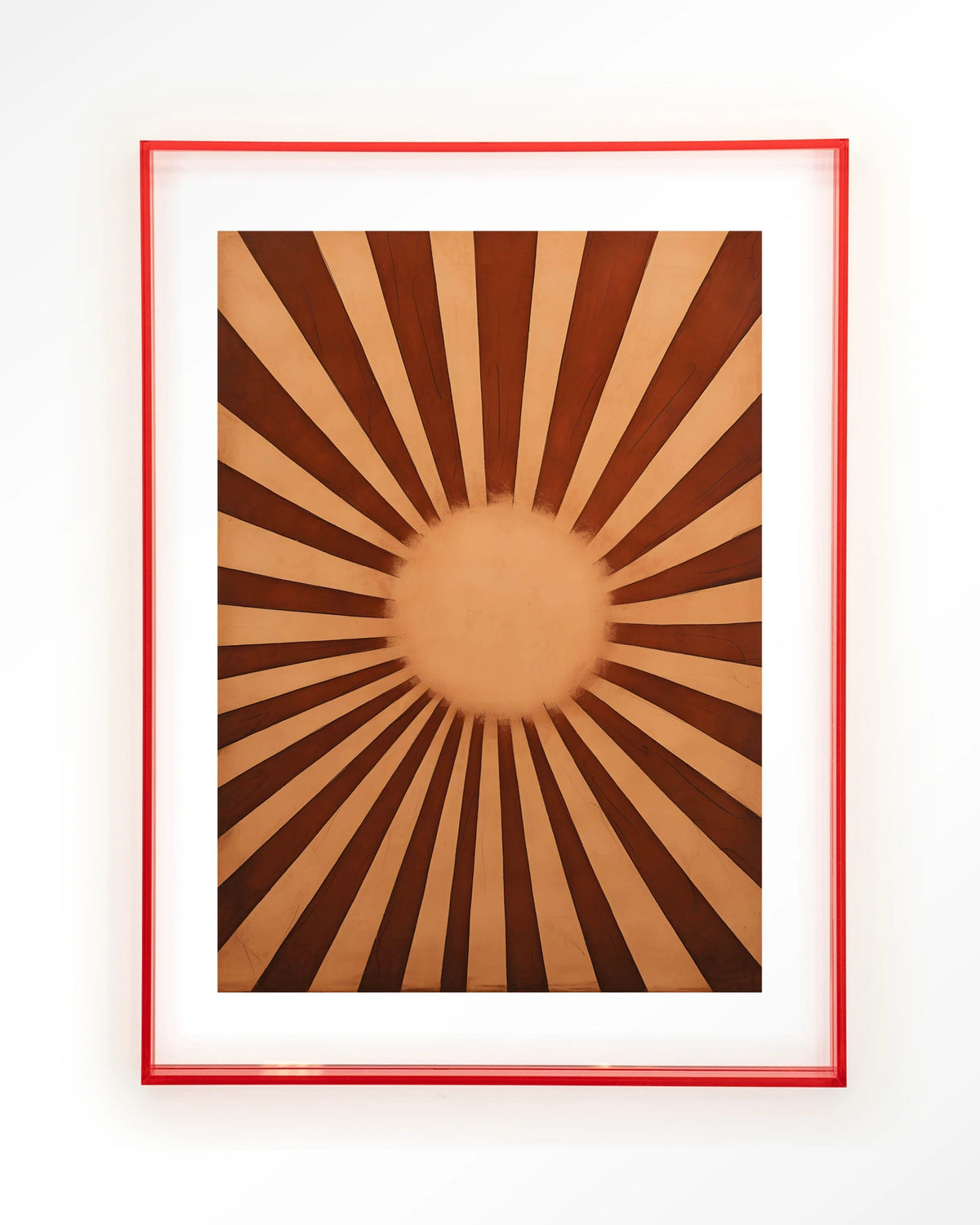 Sunny Side – zonnestralen in bruin – Art print – Acryl roze