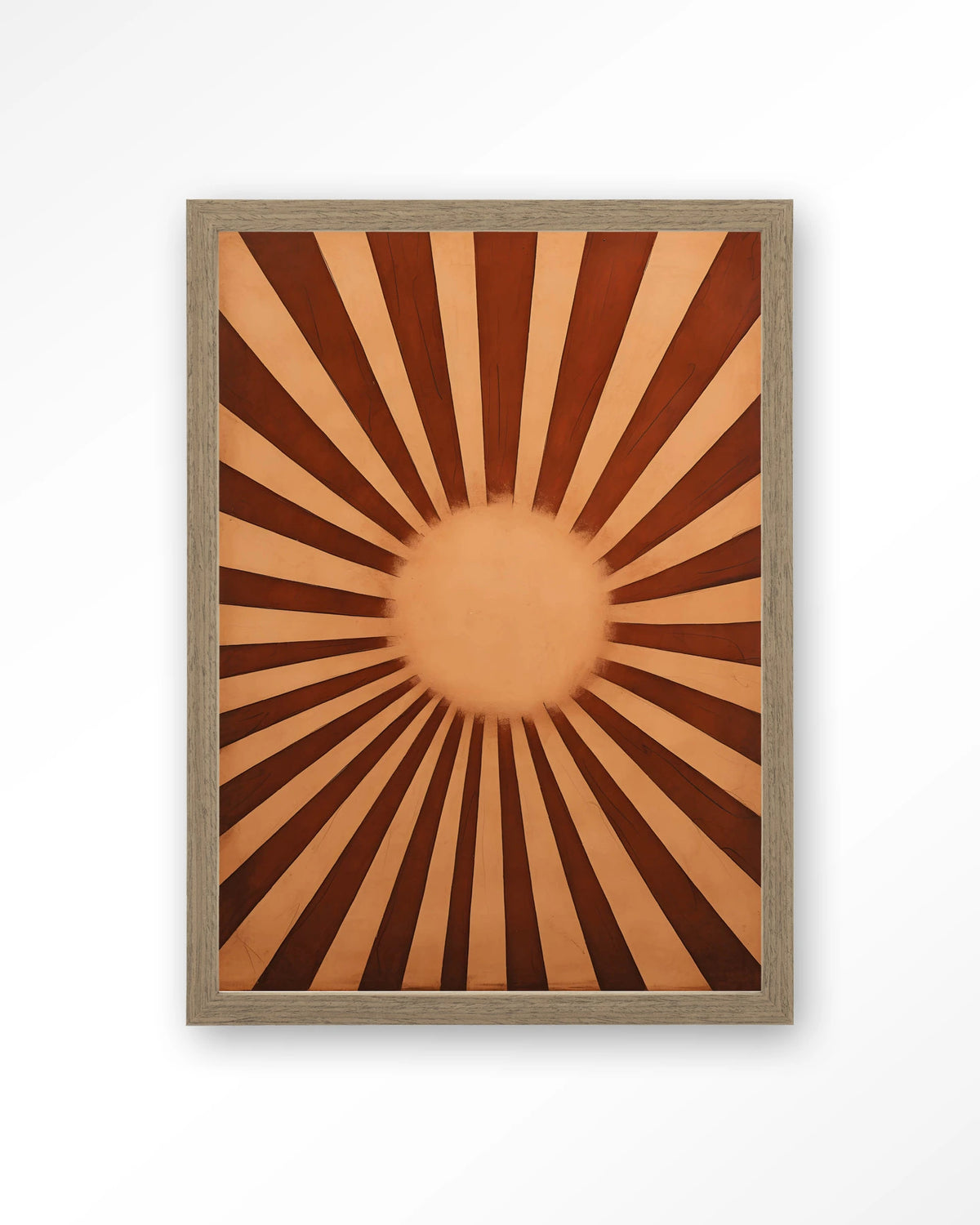 Sunny Side – zonnestralen in bruin – Art print – Hout bruin