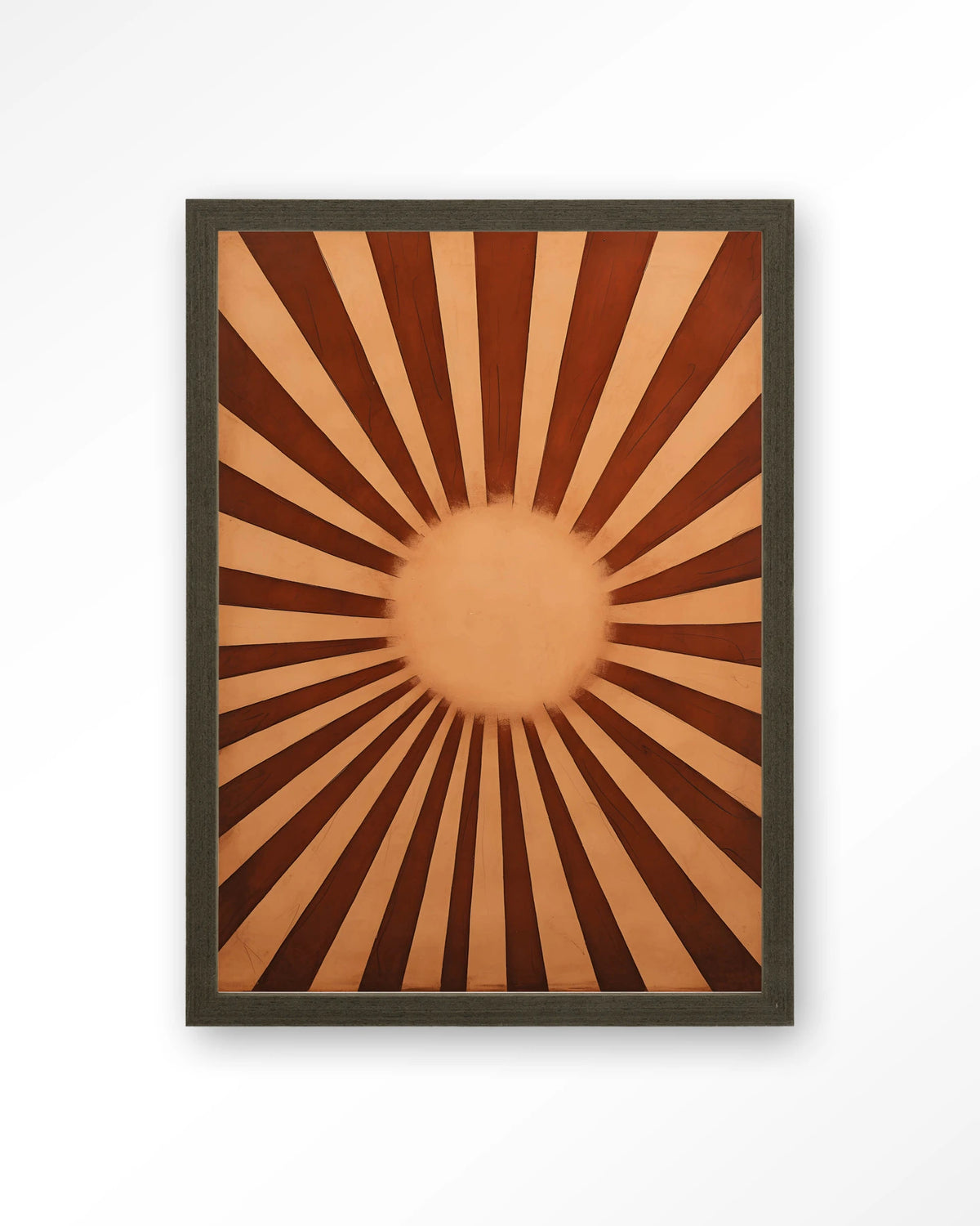 Sunny Side – zonnestralen in bruin – Art print – Hout donkerbruin