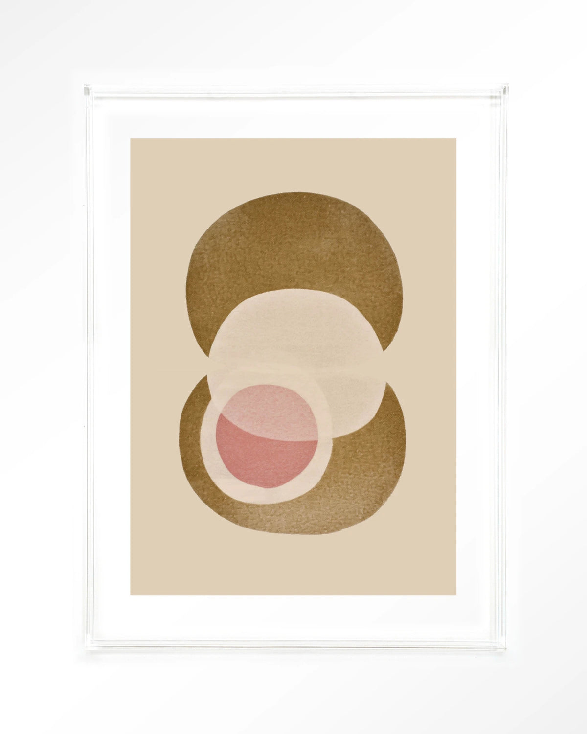 Figuras 2 – abstracte cirkels in beige en roze – Art print – Acryl doorzichtig