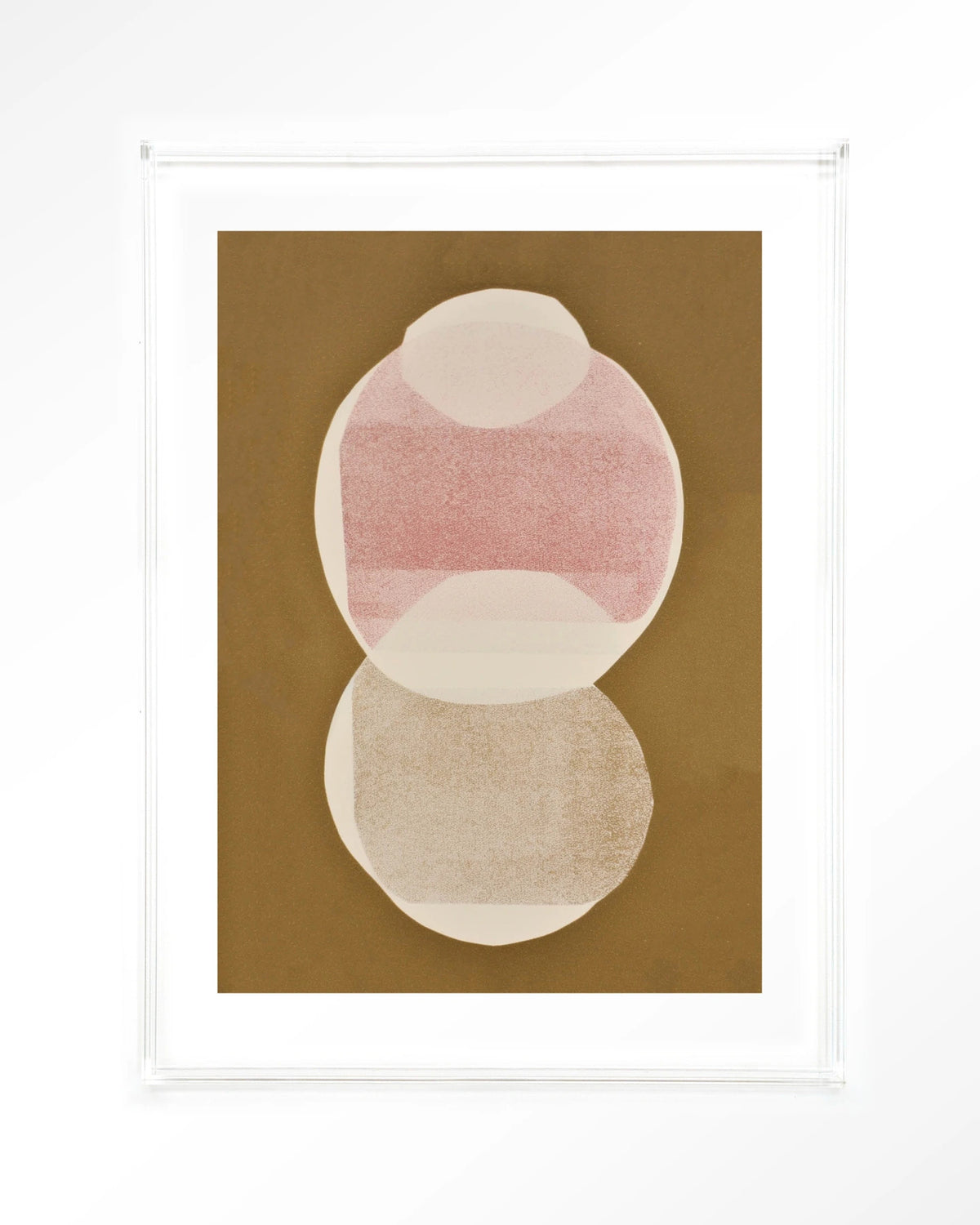 Figuras 6 – abstracte cirkels in roze en goud – Art print – Acryl doorzichtig
