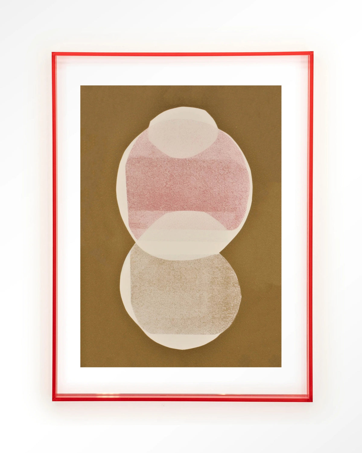 Figuras 6 – abstracte cirkels in roze en goud – Art print – Acryl roze