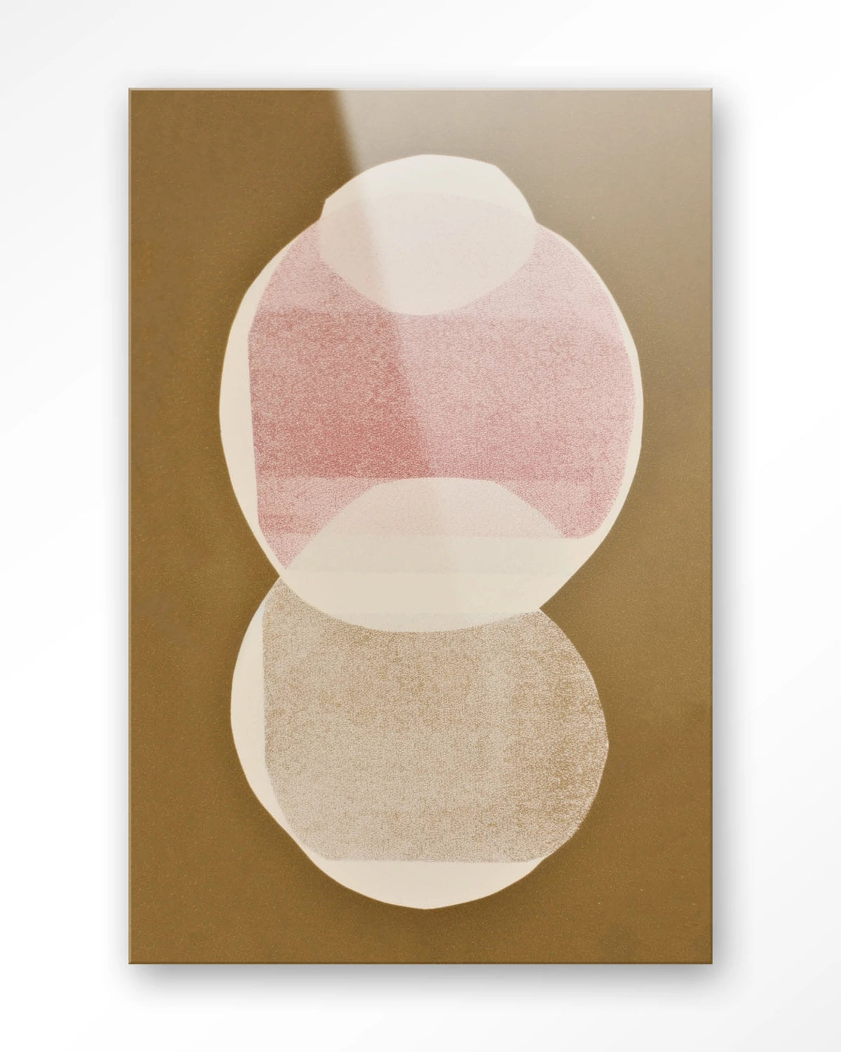 Figuras 6 – abstracte cirkels in roze en goud – Glas – Blinde montage