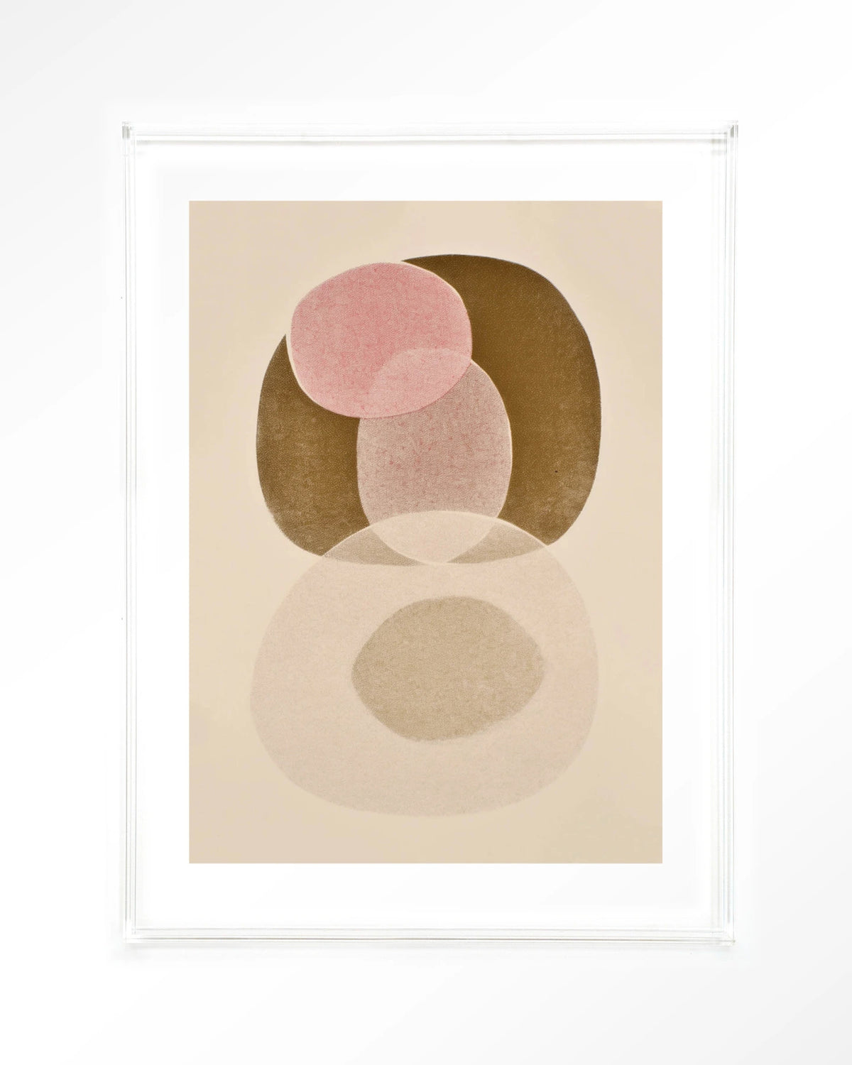 Figuras 7 – abstract cirkels in roze en beige – Art print – Acryl doorzichtig