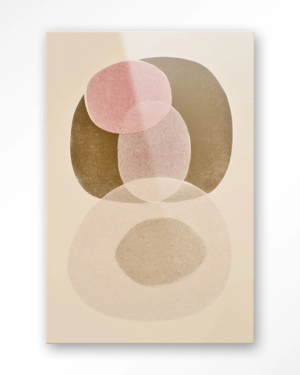 Figuras 7 – abstract cirkels in roze en beige – Glas – Blinde montage