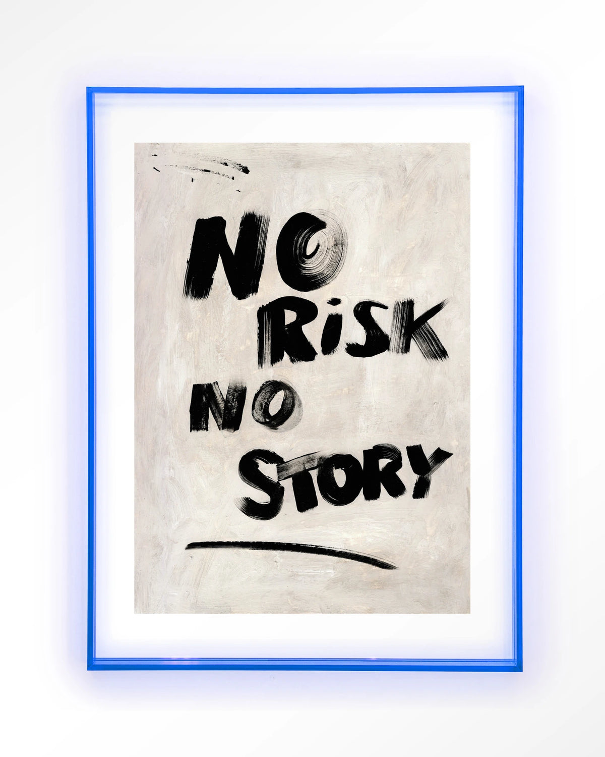 No Risk, No Story – tekst No risk no story – Art print – Acryl lichtblauw