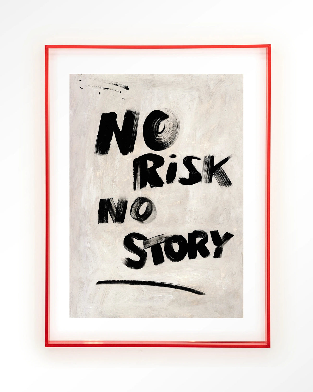 No Risk, No Story – tekst No risk no story – Art print – Acryl roze