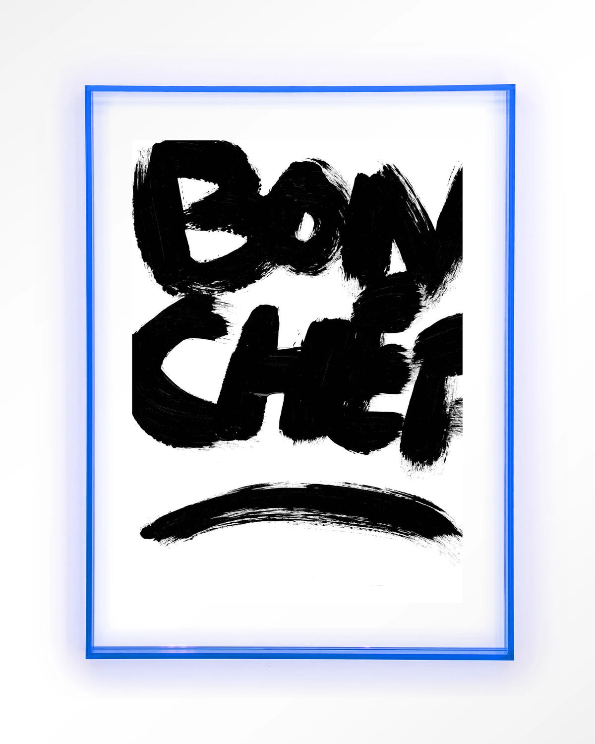 Bon Chef – tekst Bon Chef – Art print – Acryl lichtblauw