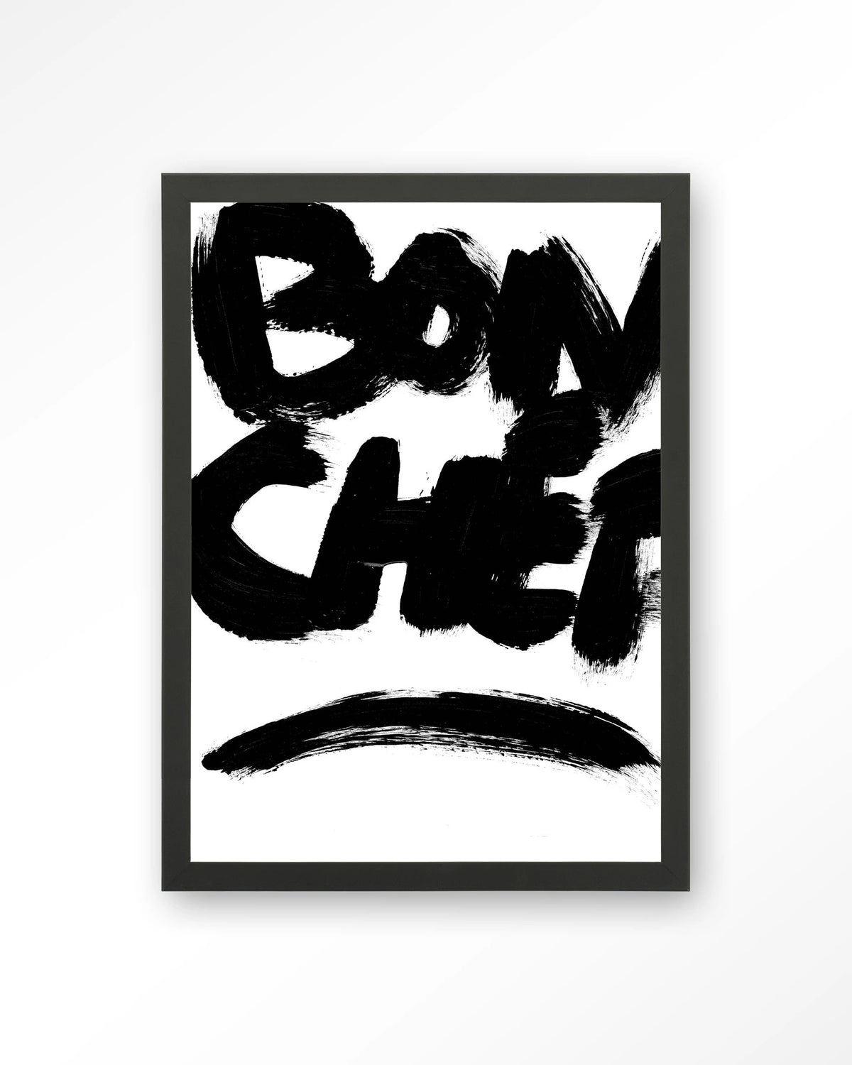 Bon Chef – tekst Bon Chef – Art print – Hout zwart