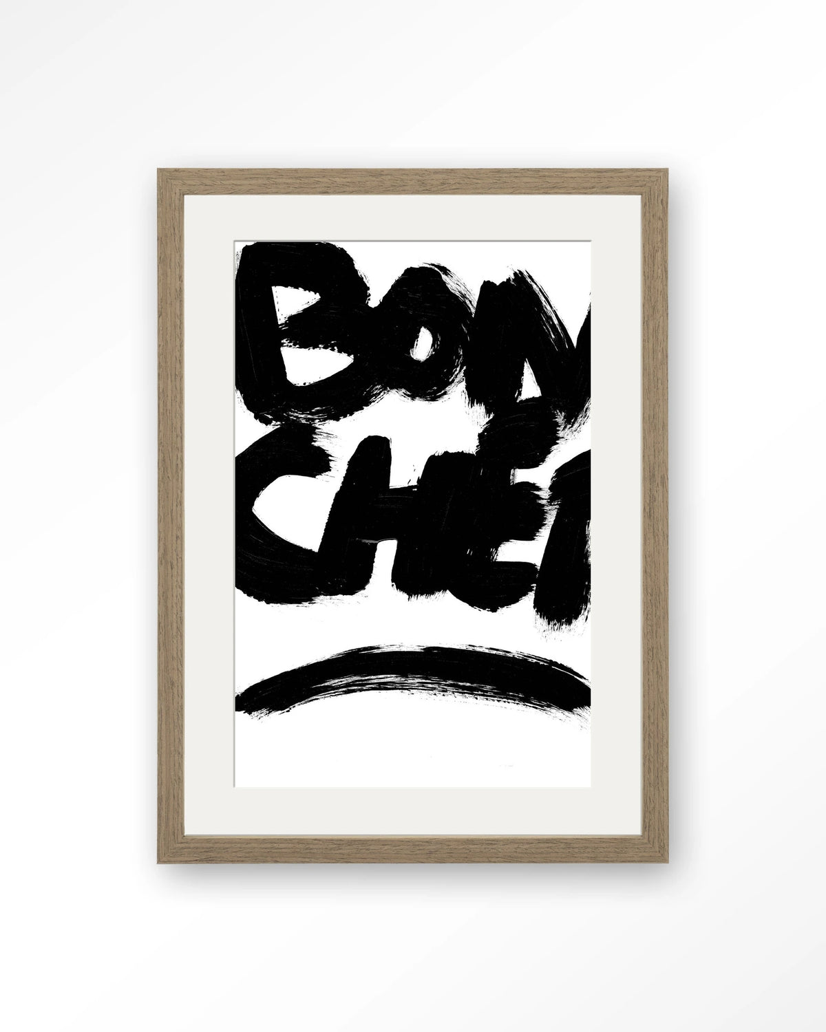 Bon Chef – tekst Bon Chef – Art print – Hout bruin + passe-partout