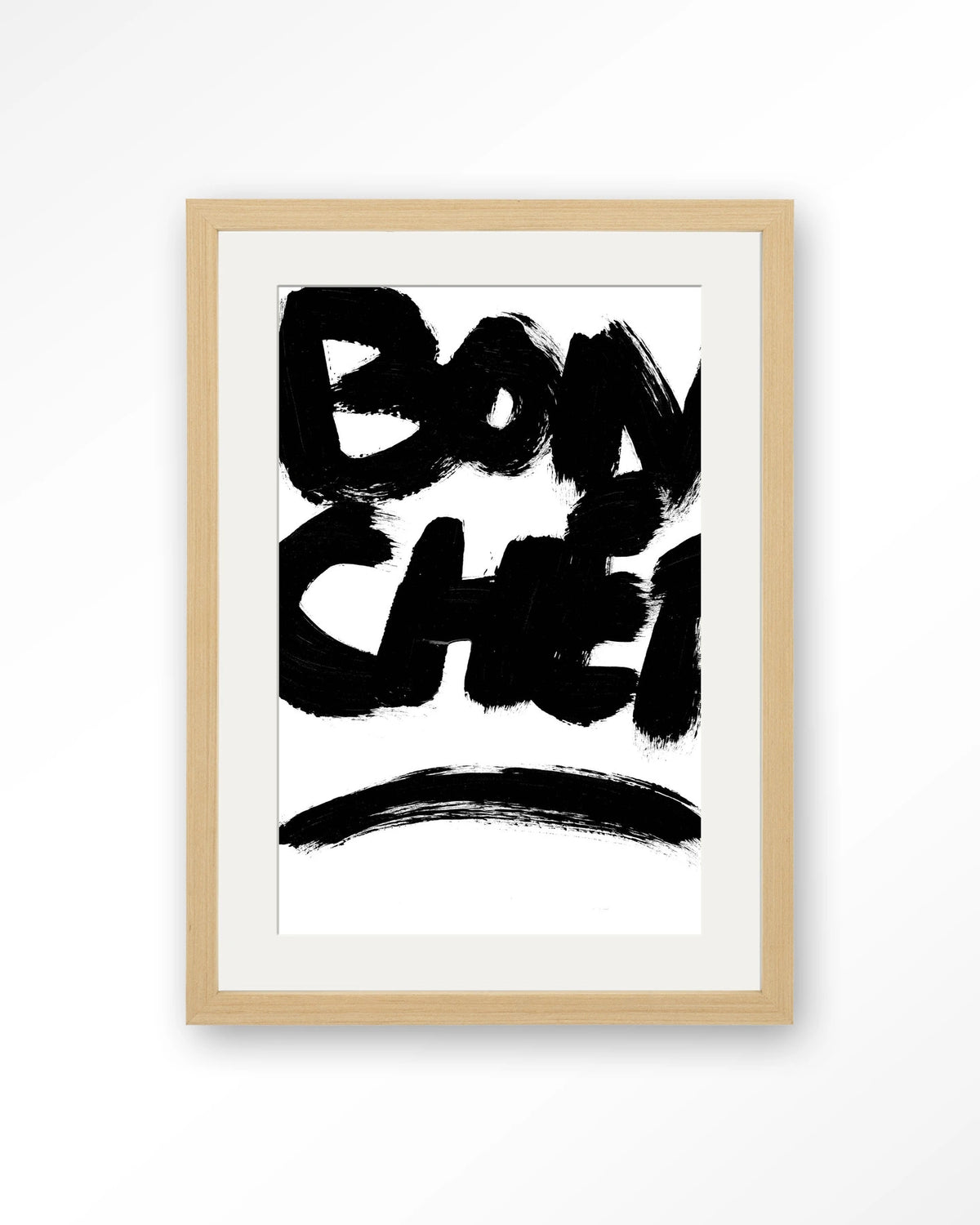 Bon Chef – tekst Bon Chef – Art print – Hout naturel + passe-partout