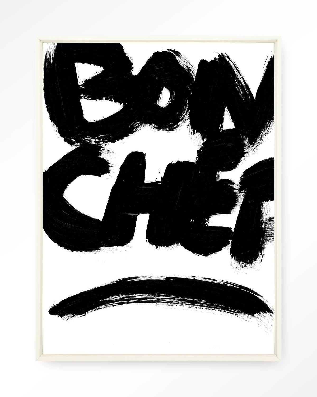 Bon Chef – tekst Bon Chef – Wandkleed – Floating frame – wit