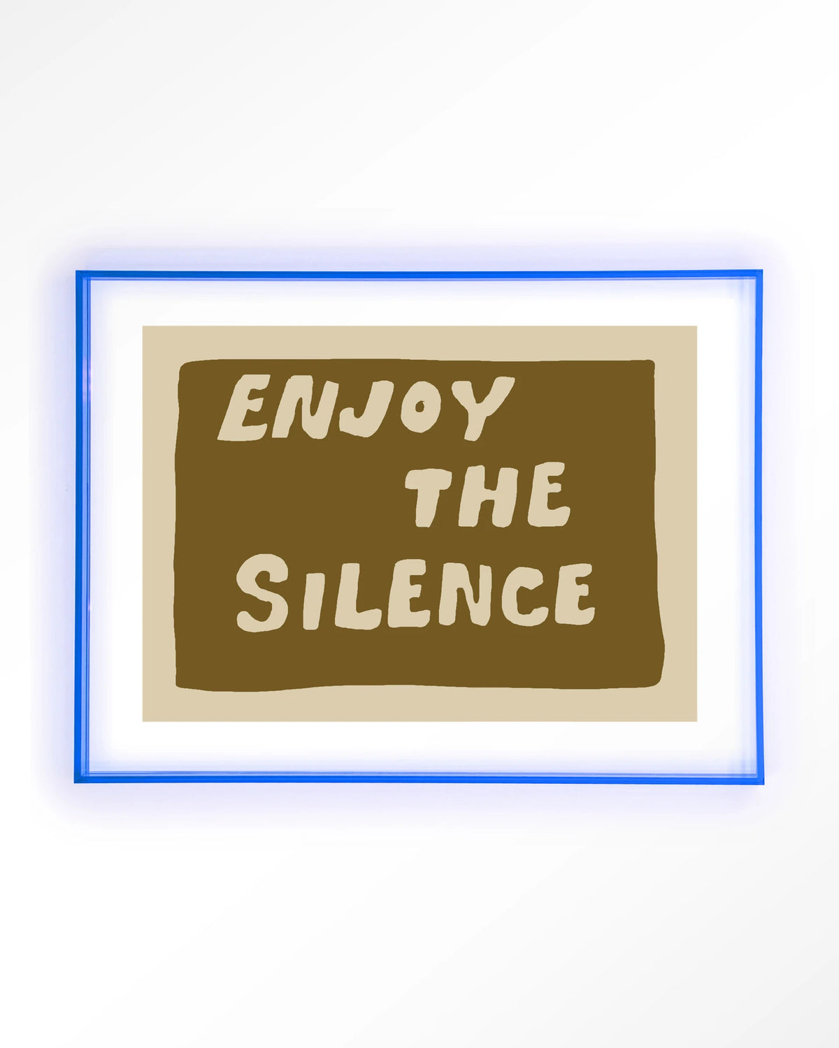 Enjoy The Silence Green – tekst Enjoy the Silence – Art print – Acryl lichtblauw