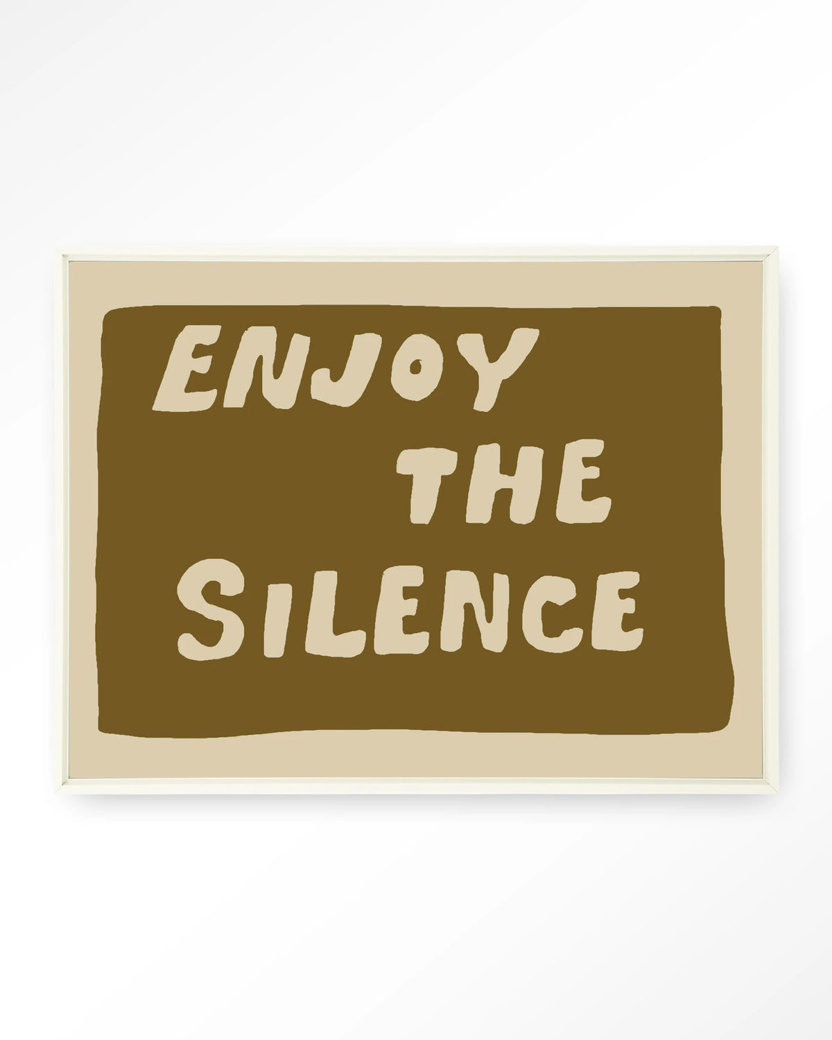 Enjoy The Silence Green – tekst Enjoy the Silence – Wandkleed – Floating frame – wit