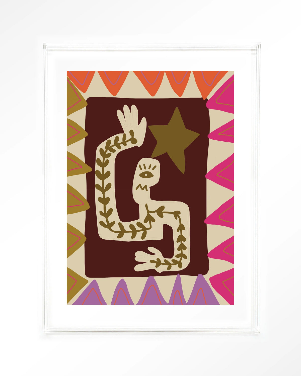Wave – figuur met ster in kleurrijk patroon – Art print – Acryl doorzichtig