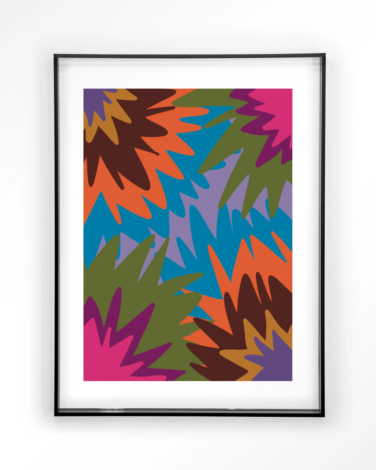 Fireworks – abstract in felle kleuren – Art print – Acryl zwart