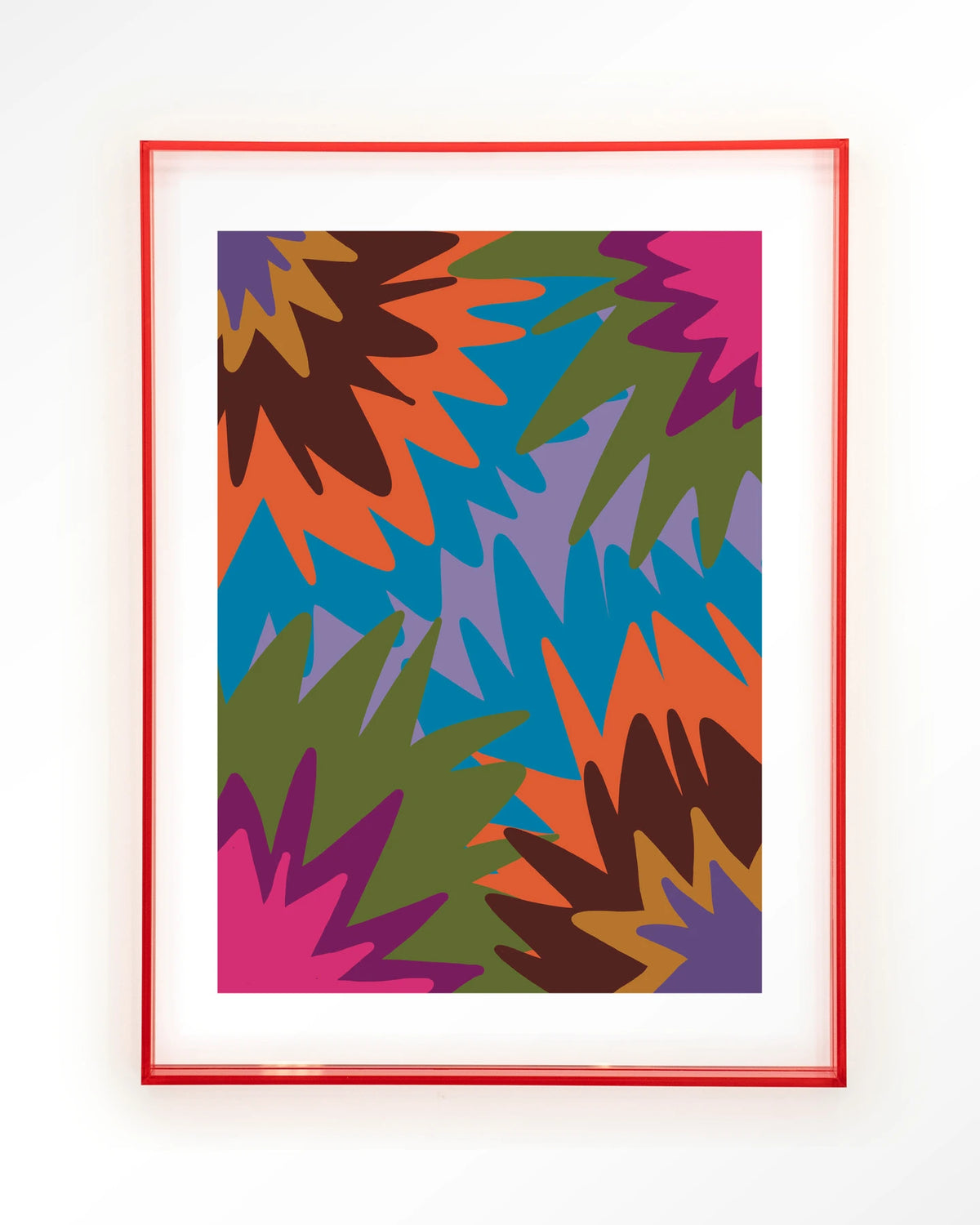 Fireworks – abstract in felle kleuren – Art print – Acryl roze