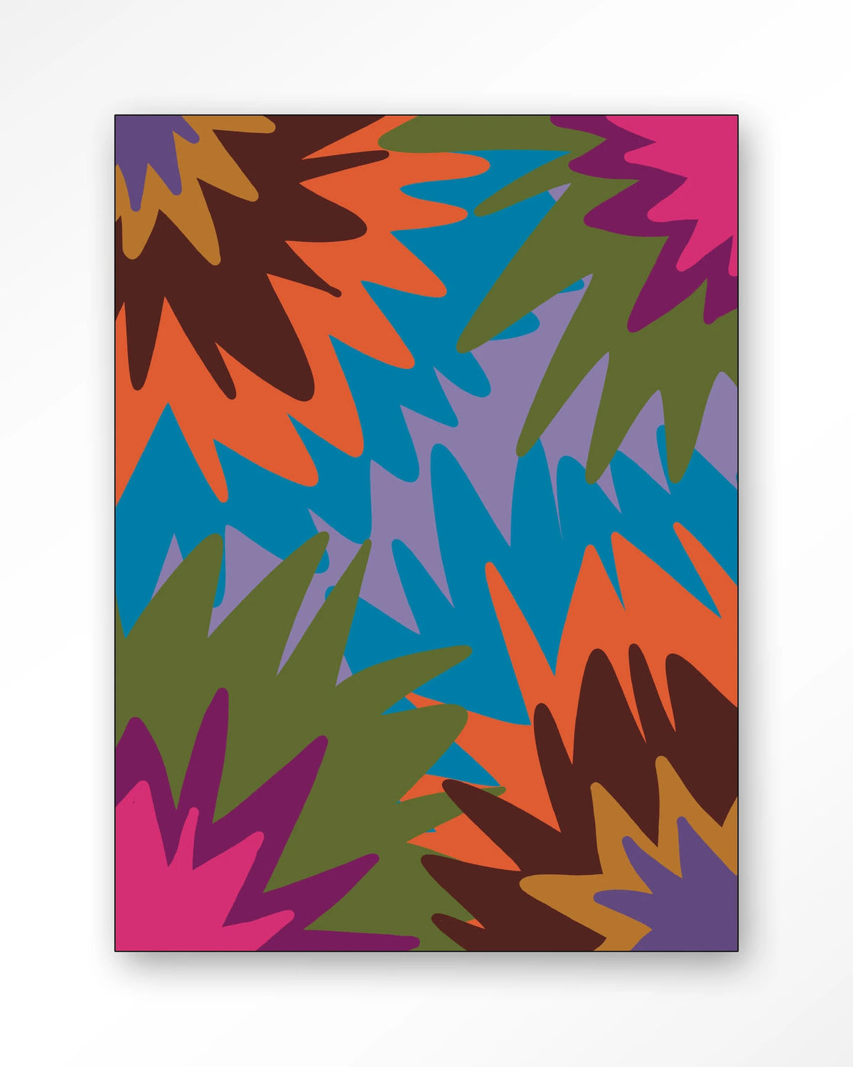 Fireworks – abstract in felle kleuren – Wandkleed – Frame – zwart
