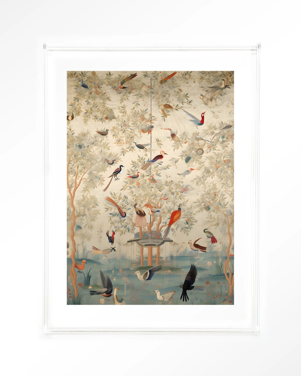 Oriental Day – vogels in boom, oosters landschap – Art print – Acryl doorzichtig