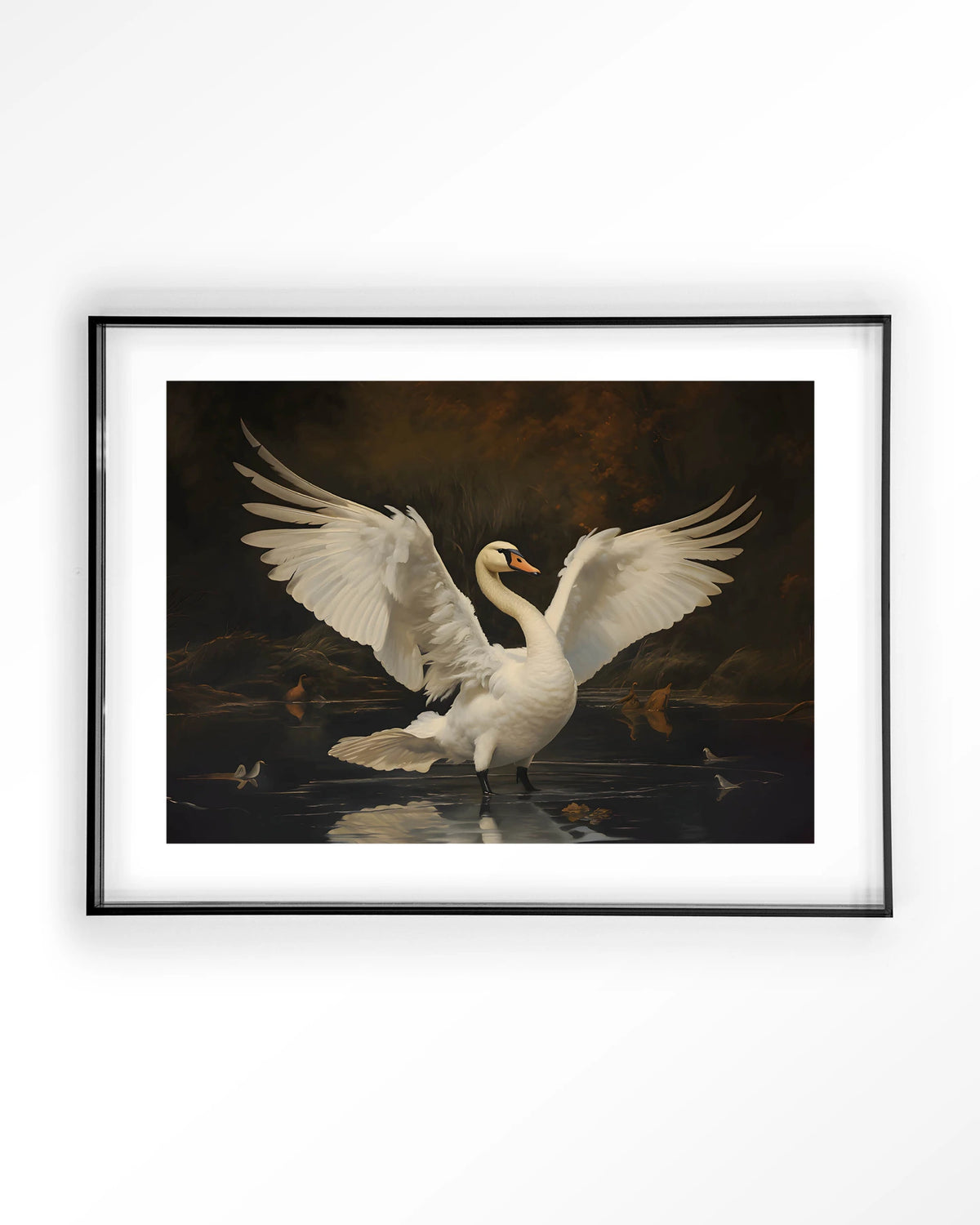 Swan Lake – zwaan op meer – Art print – Acryl zwart