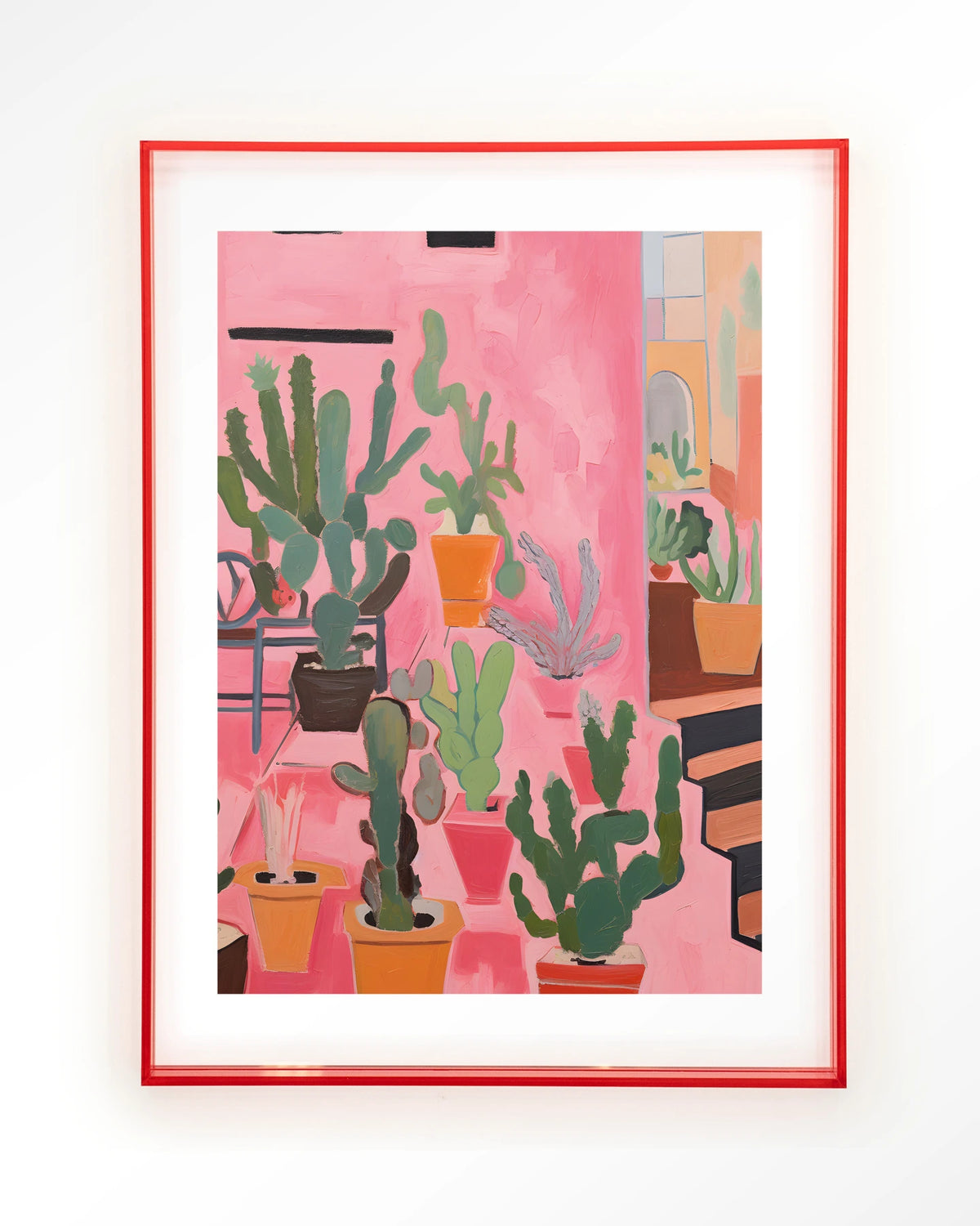 Cactus Party – cactussen in roze – Art print – Acryl roze