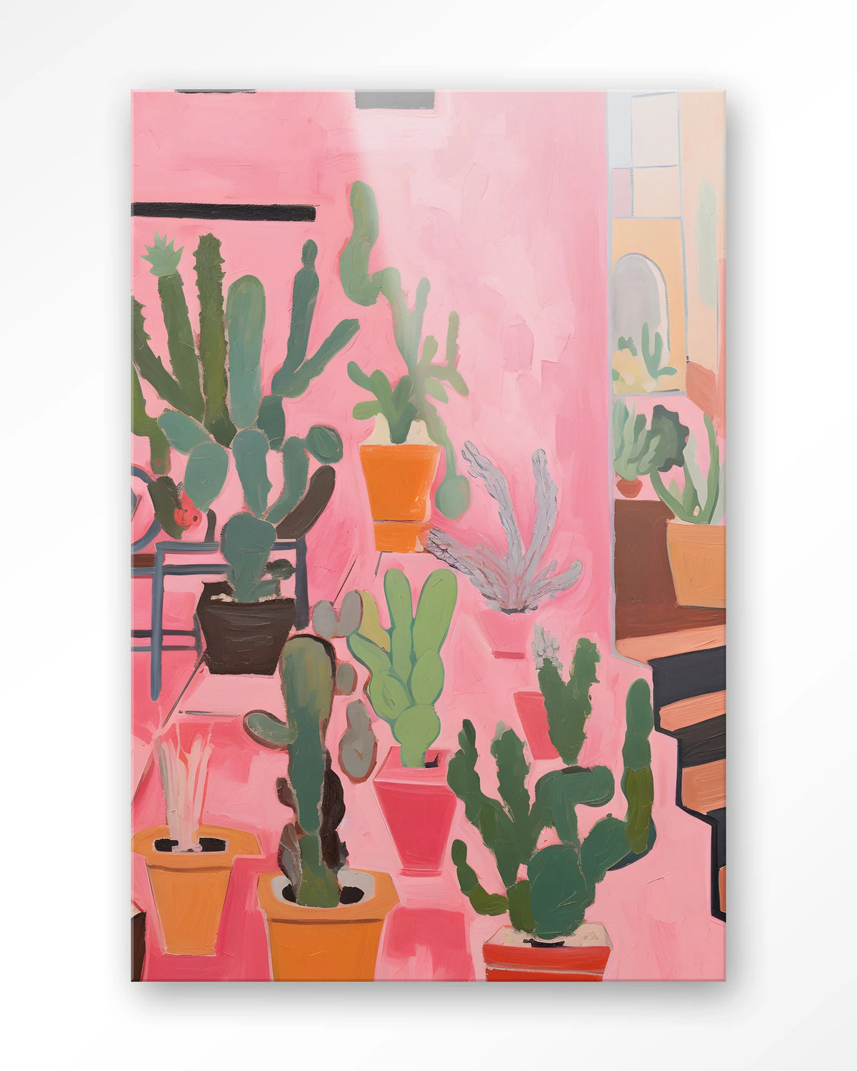 Cactus Party – cactussen in roze – Glas – Blinde montage