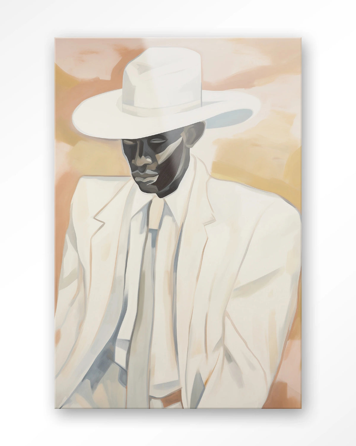 Dusty Don – man met witte hoed en pak – Glas – Blinde montage