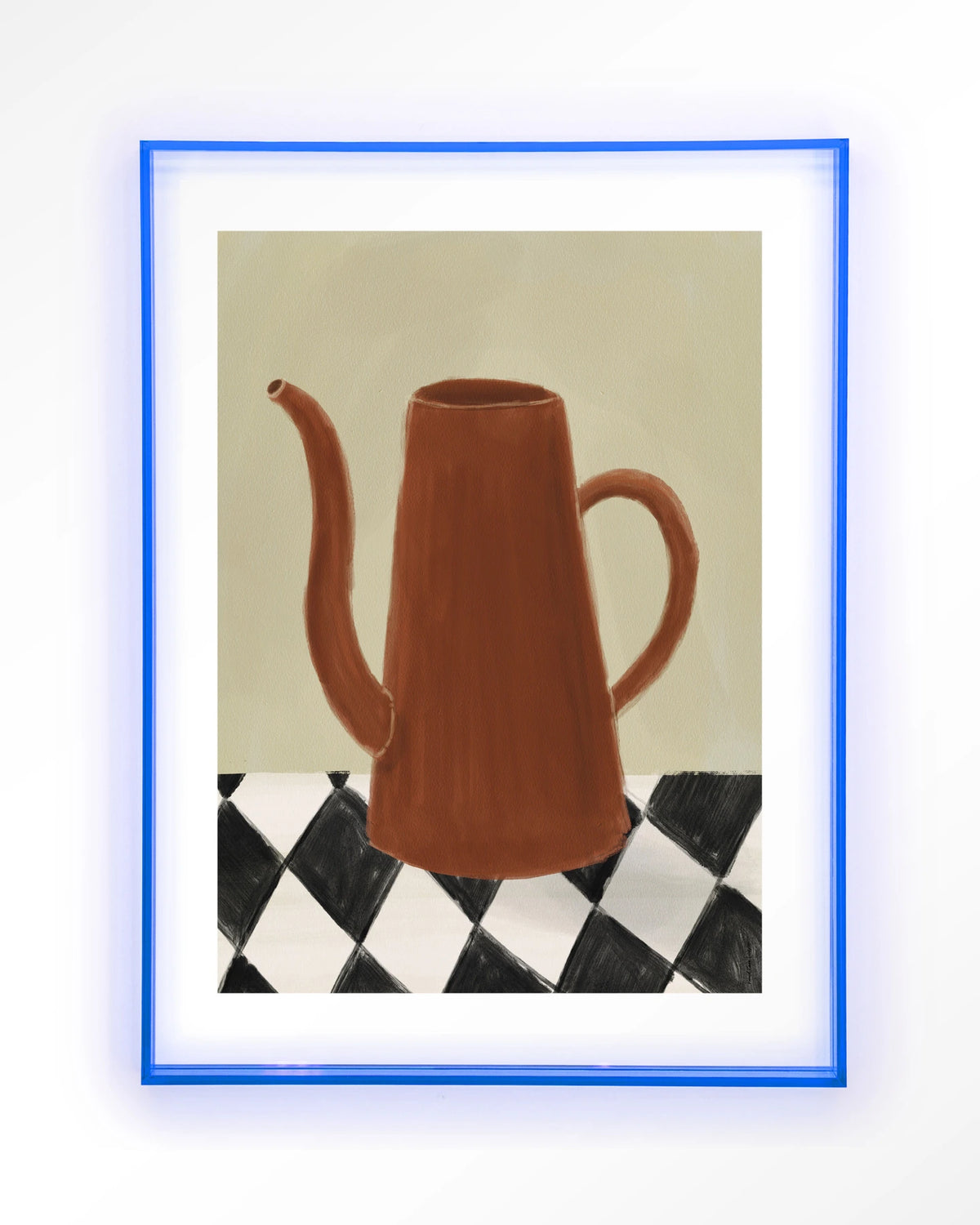 Vivid Vase 02 – kan op geblokte tafel – Art print – Acryl lichtblauw