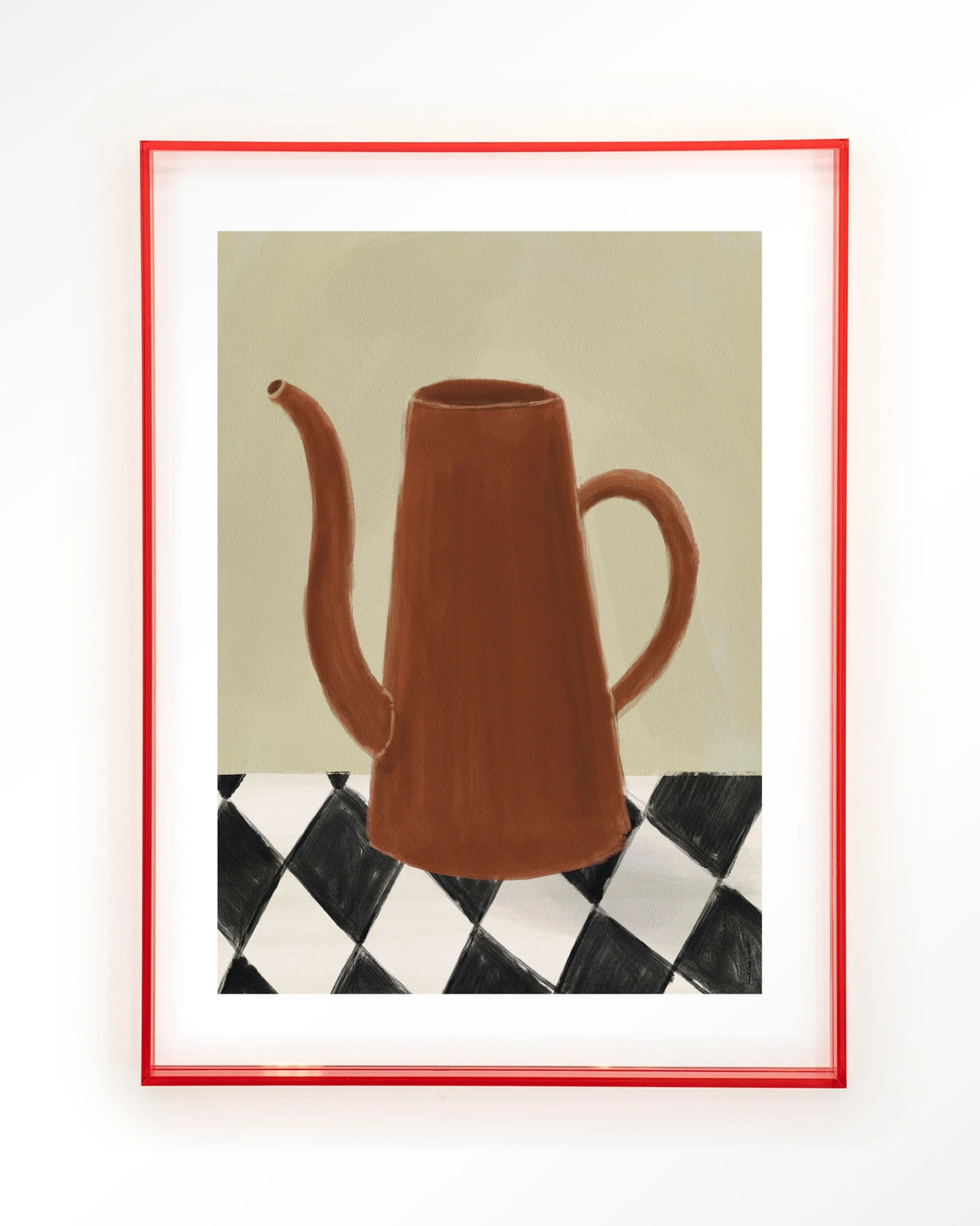 Vivid Vase 02 – kan op geblokte tafel – Art print – Acryl roze