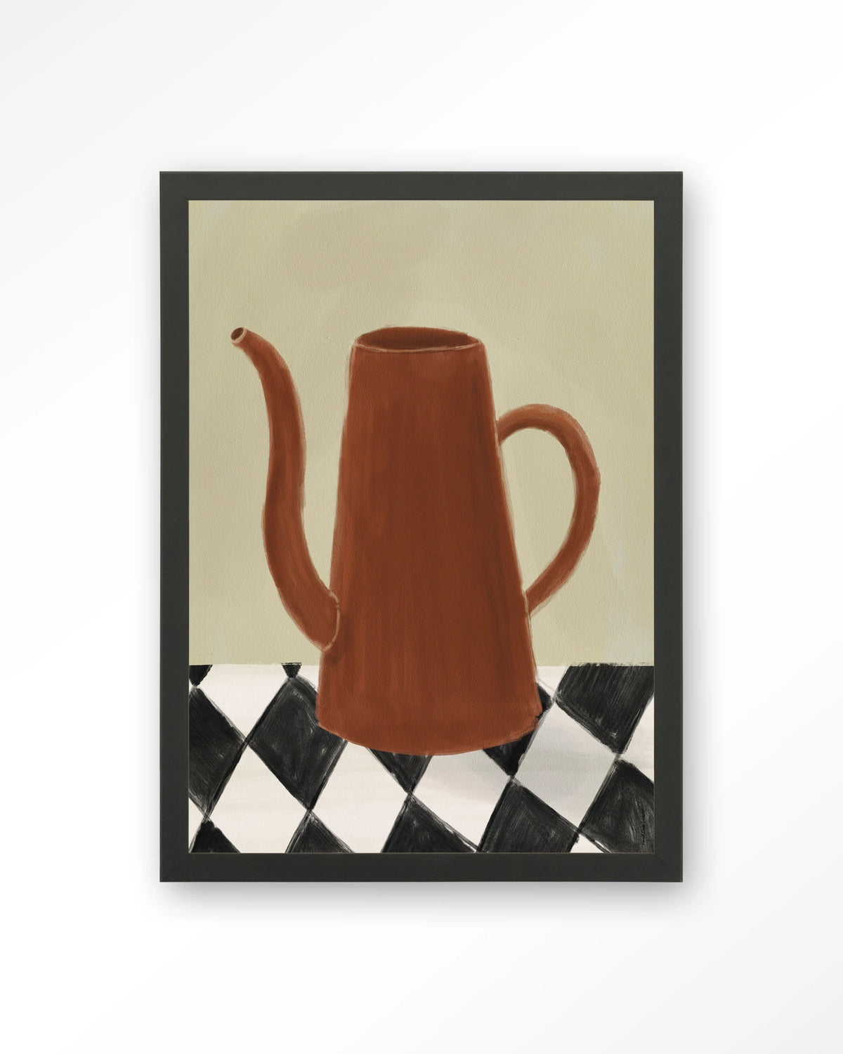 Vivid Vase 02 – kan op geblokte tafel – Art print – Hout zwart