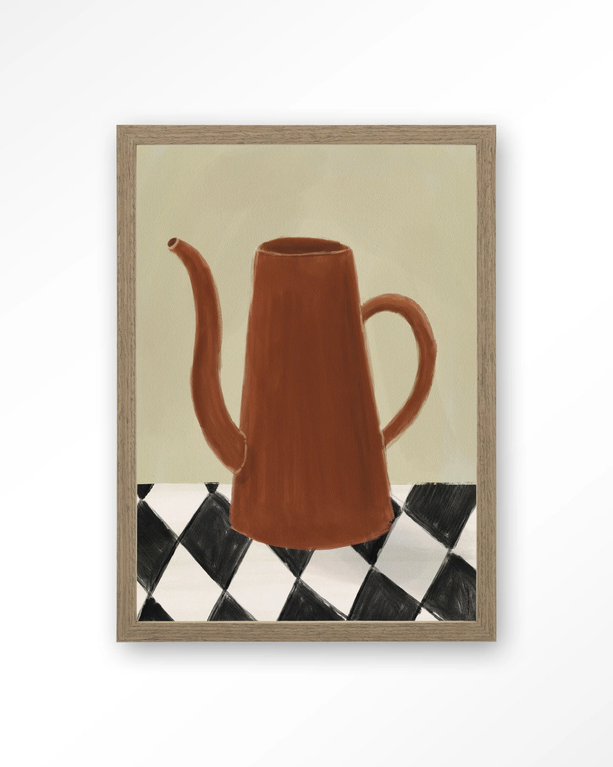 Vivid Vase 02 – kan op geblokte tafel – Art print – Hout bruin