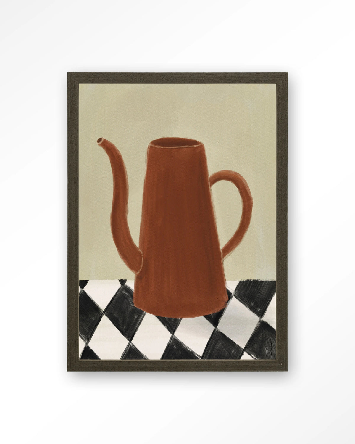 Vivid Vase 02 – kan op geblokte tafel – Art print – Hout donkerbruin
