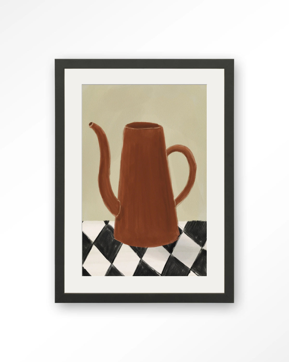 Vivid Vase 02 – kan op geblokte tafel – Art print – Hout zwart + passe-partout